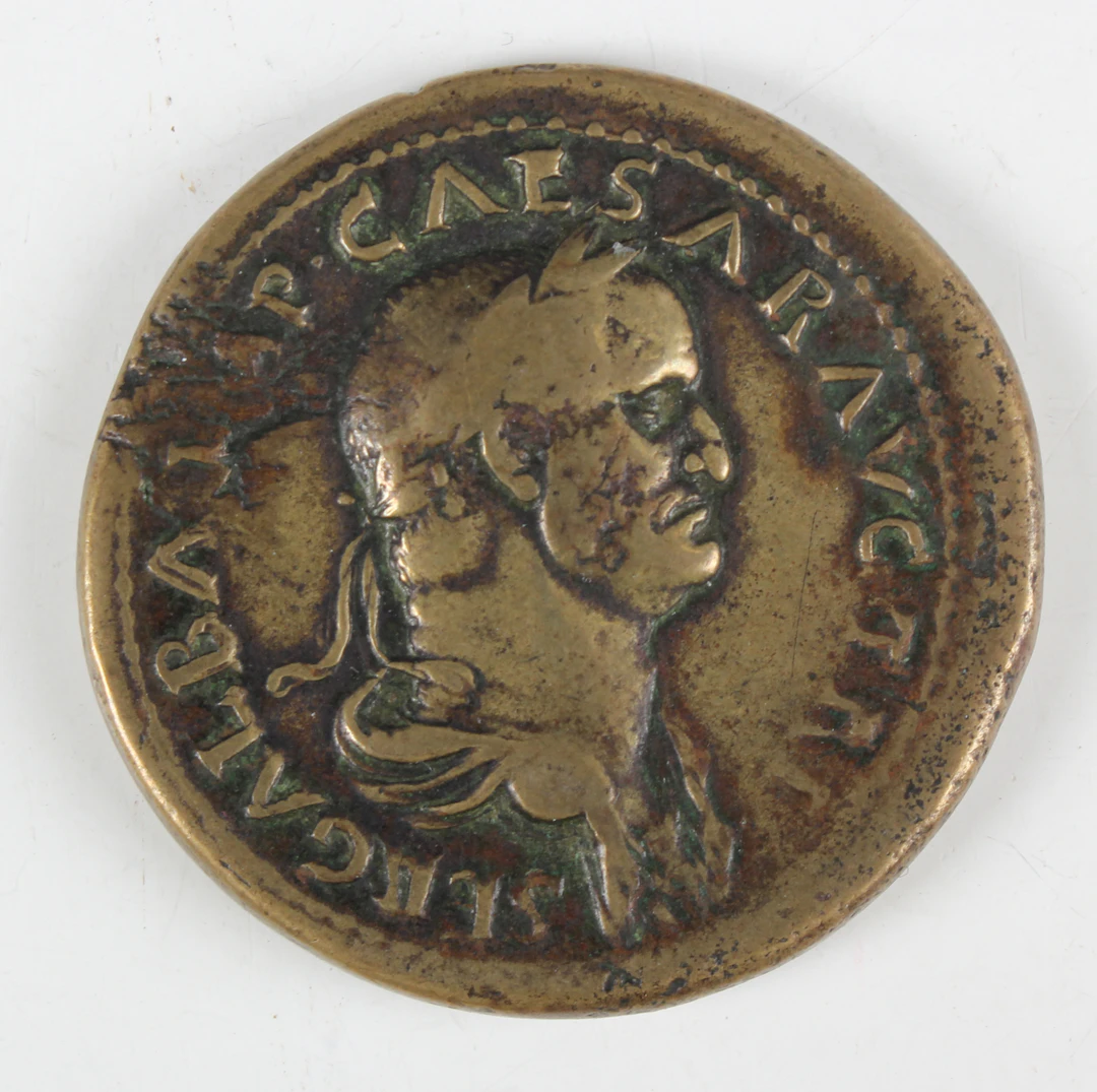 A Roman Empire Galba copper alloy sestertius 68-69 AD, Rome Mint