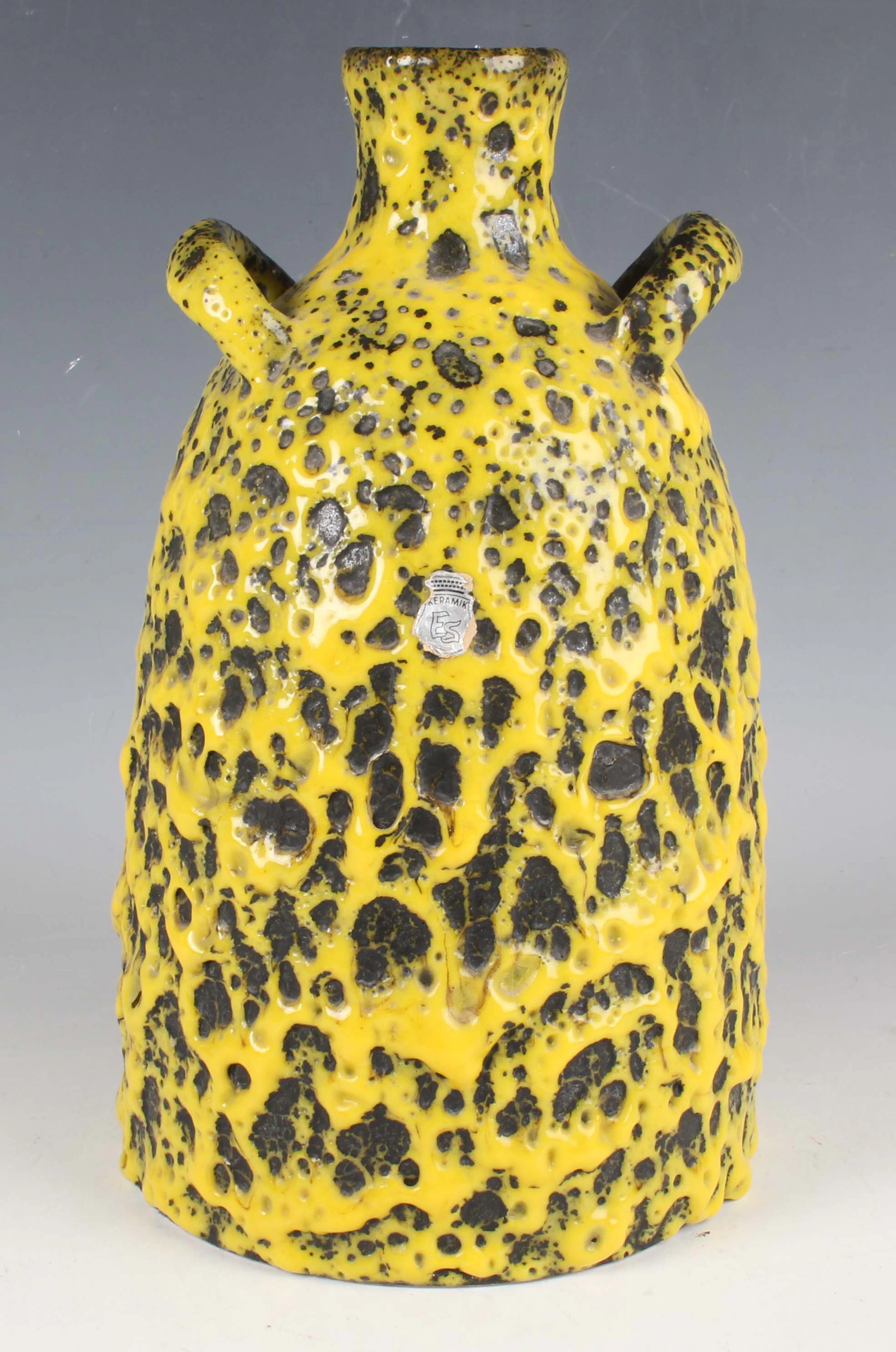 A West German Emons & Söhne Keramik two handled vase, 1960s/70s, with