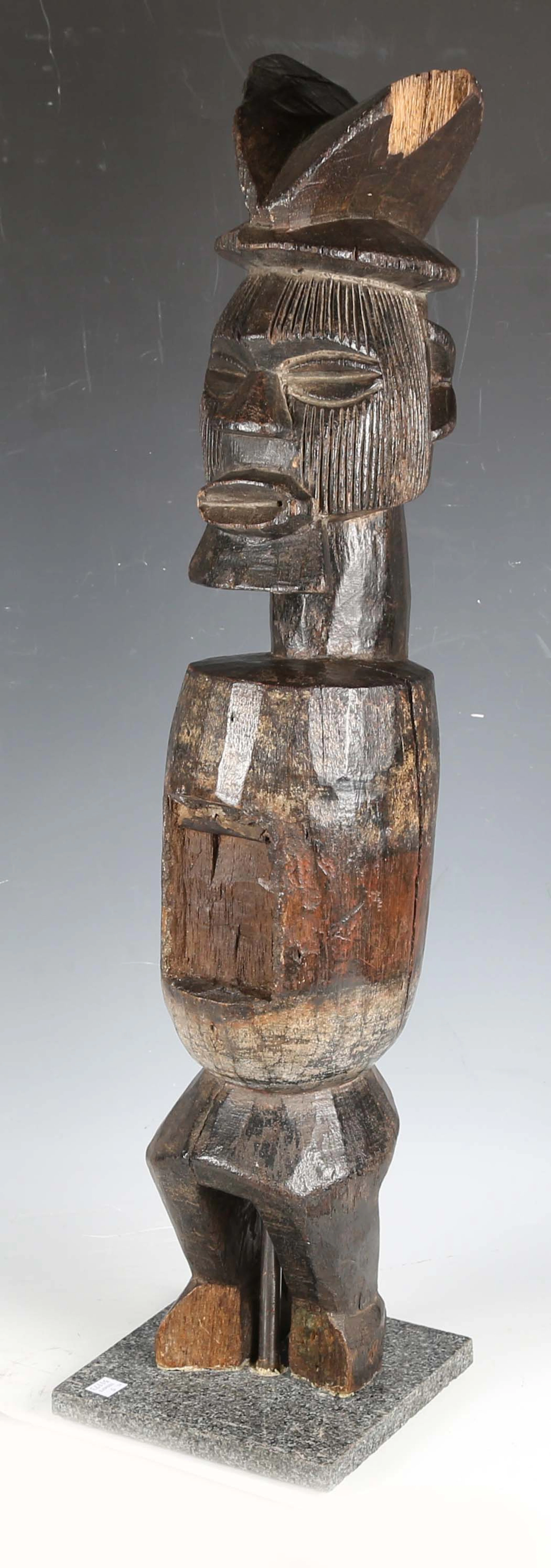 A Teke carved wooden ancestral figure, Democratic Republic of Congo