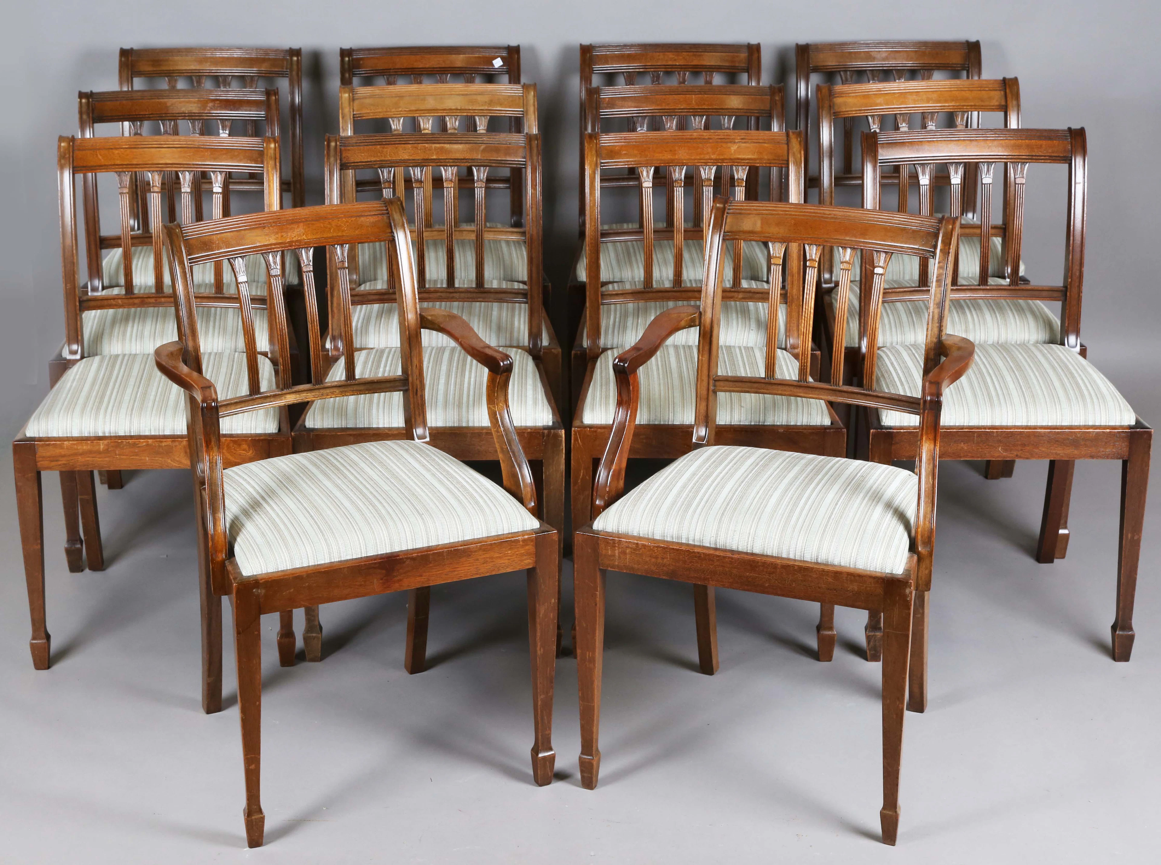 A set of fourteen late 20th century George IV style mahogany rail