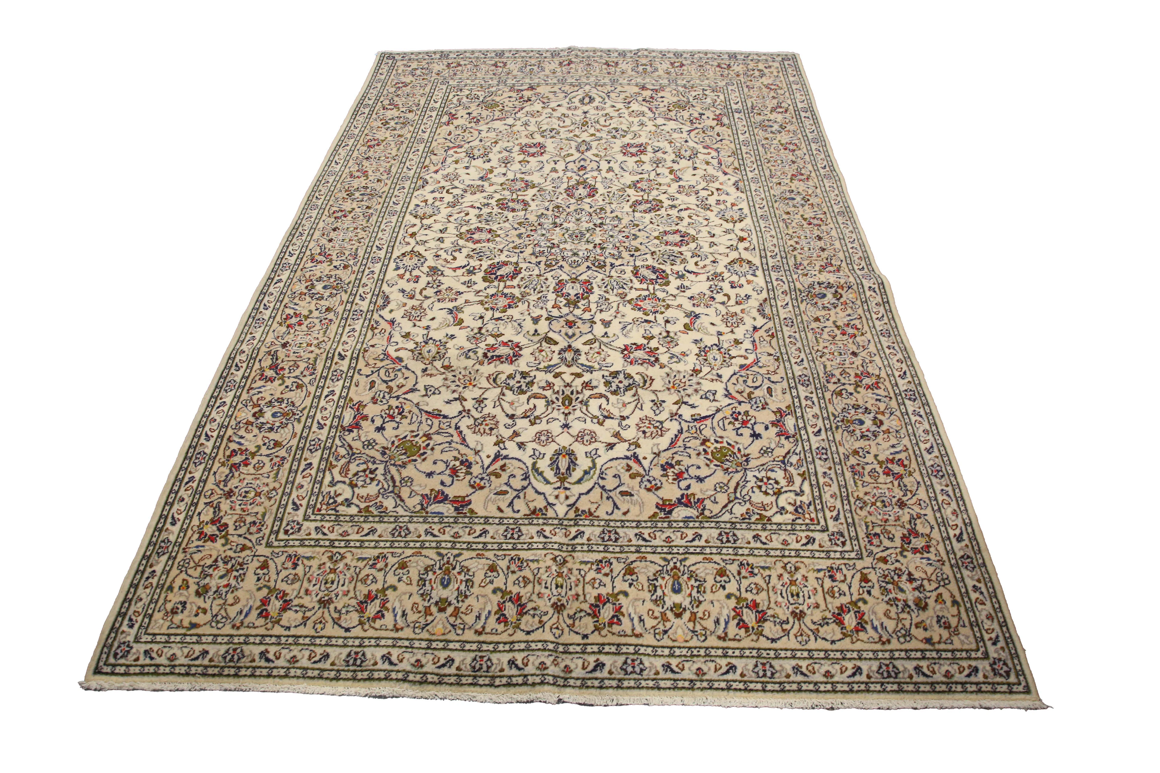 A Kashan carpet, Central Persia, late 20th century, the cream field