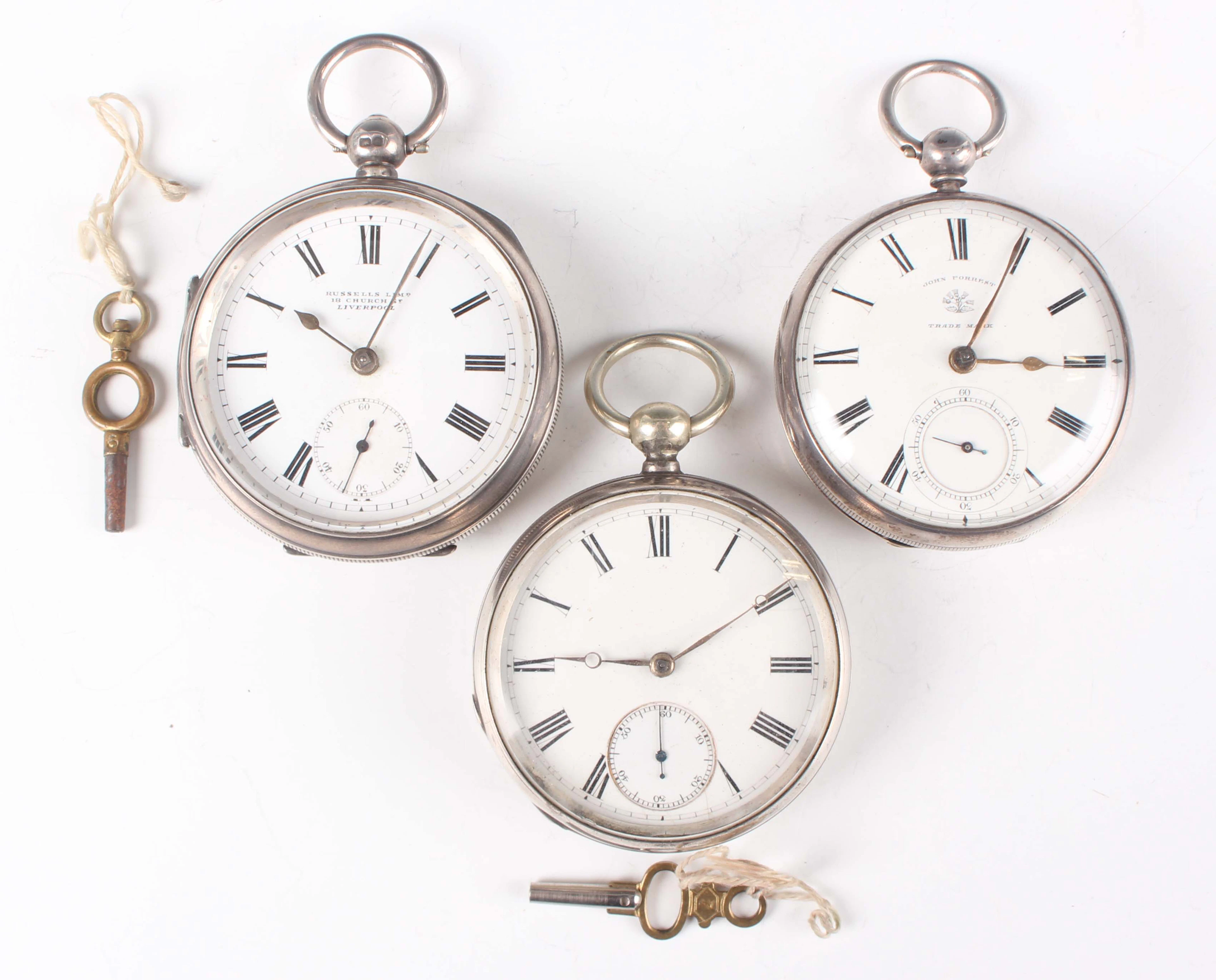 A Victorian silver cased keywind open-faced gentleman's pocket watch