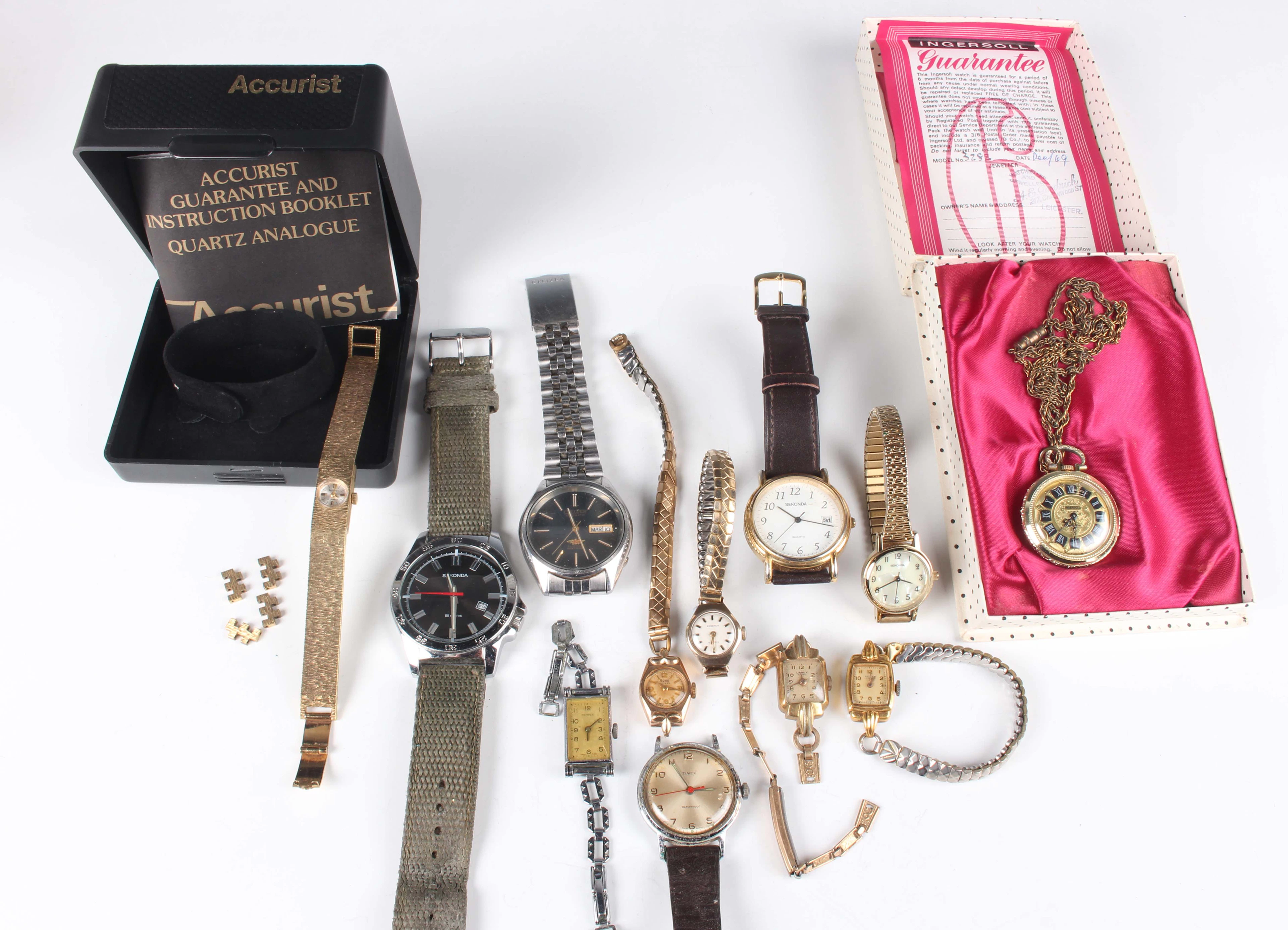 A Rone Fifteen 9ct gold cased lady's wristwatch, London 1957, case