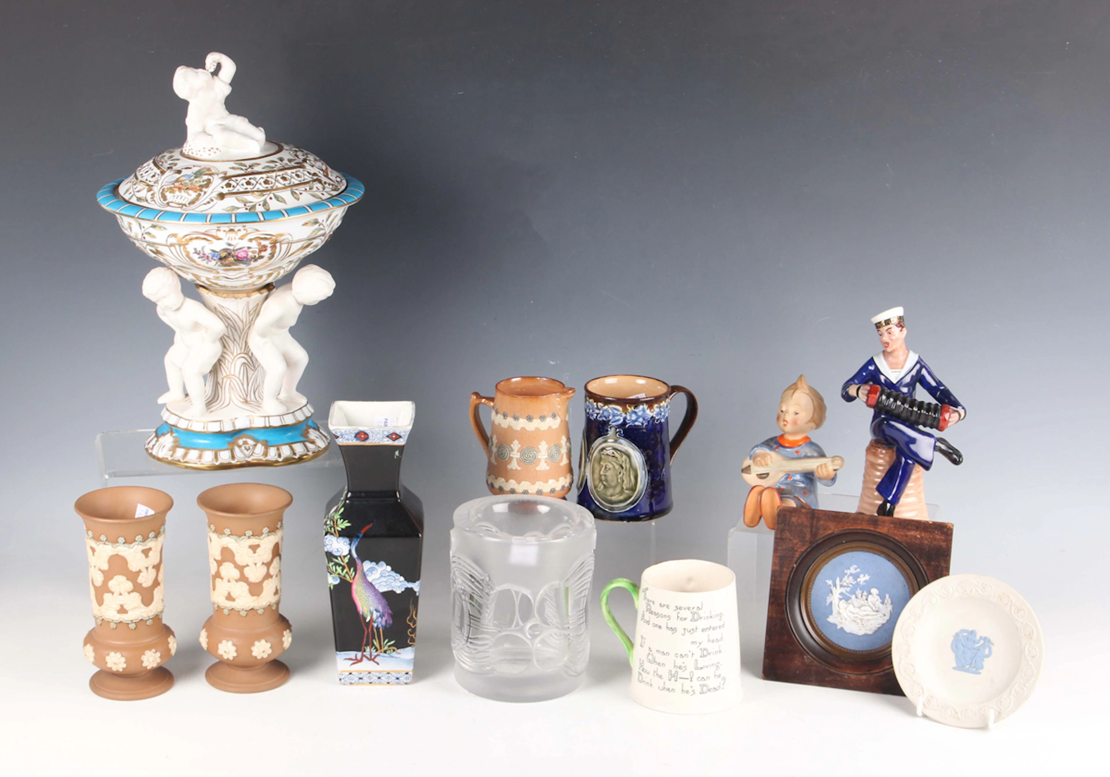 A mixed group of English and Continental pottery and porcelain, 19th