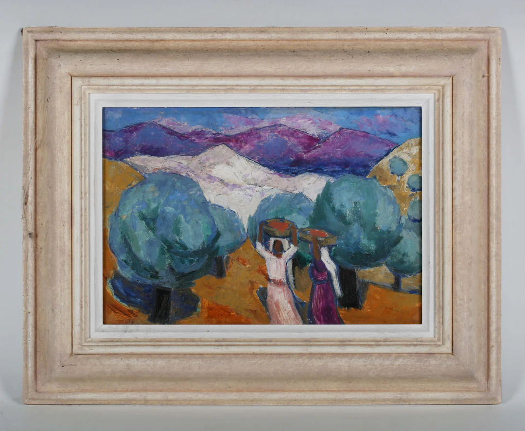 Phillida Nicholson (British 1924-2021) - 'Bethlehem Landscape', oil