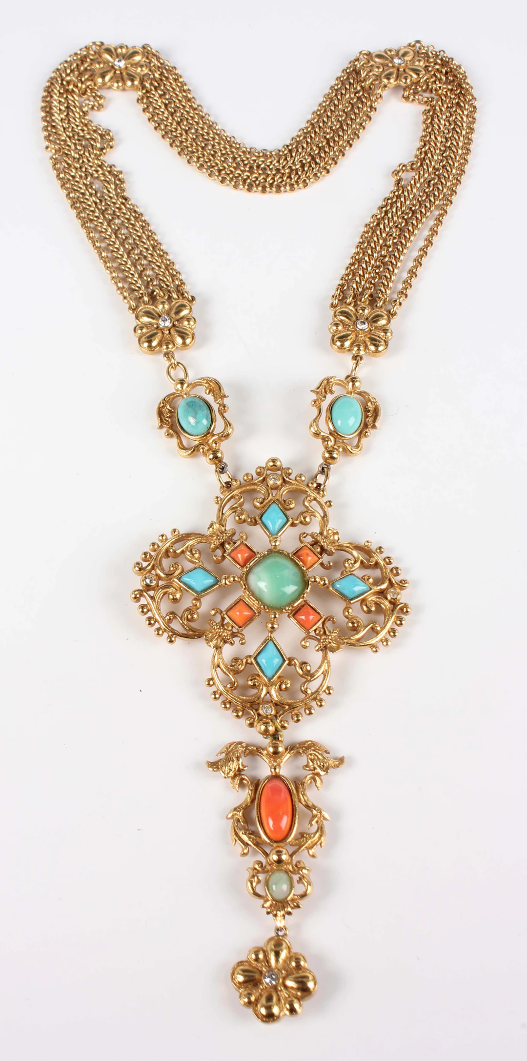 A Christian Dior Boutique gilt metal, imitation coral, imitation turquoise