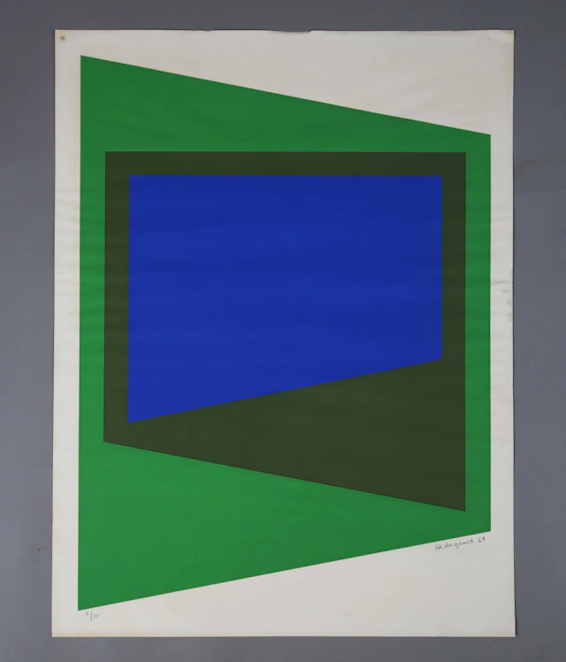 Peter Hedegaard (British 1929-2008) - Blue and Green, colour screenprint