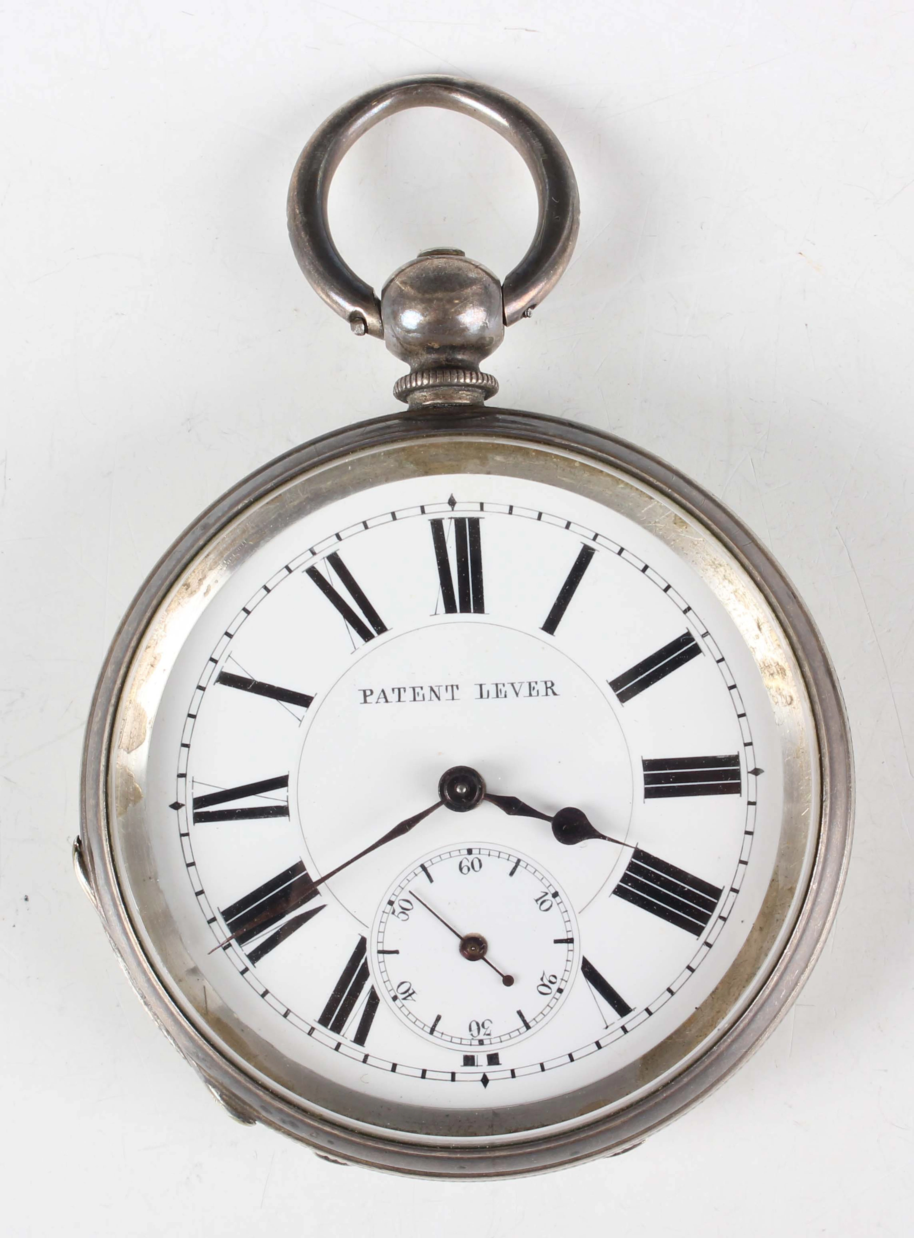 A silver cased keywind open-faced gentleman’s pocket watch, the jewelled