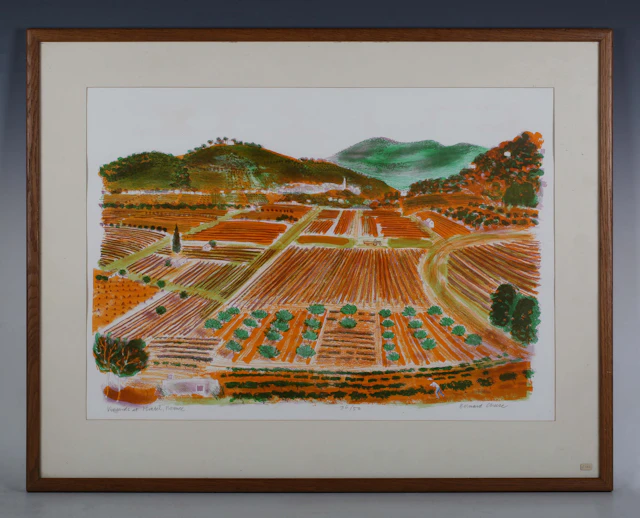 Bernard Cheese (British 1925-2013) - 'Vineyards at Mirabel, Provence'