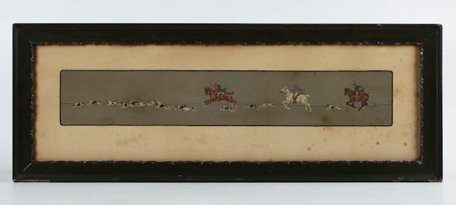 After Cecil Aldin - Hunting scene; Carriage racing scene, two colour