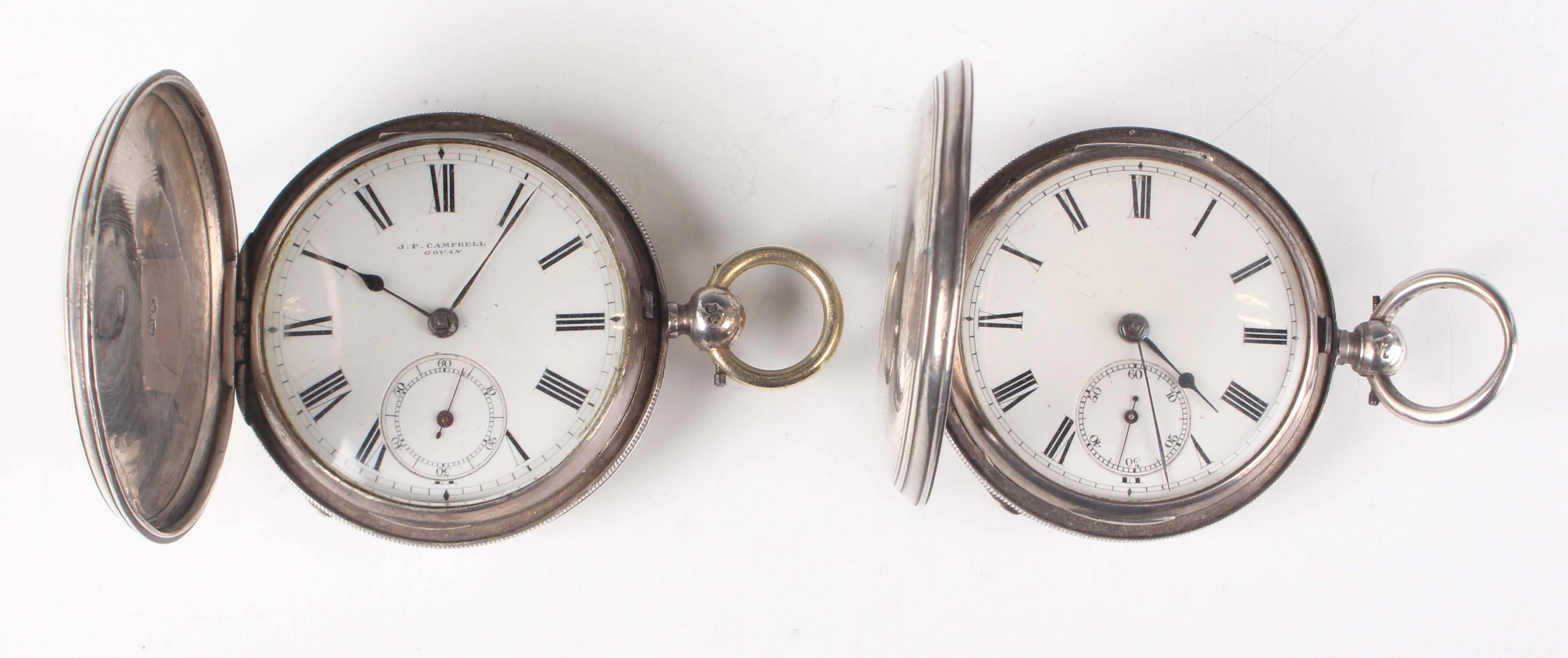 A late Victorian silver hunting cased keywind gentleman's pocket watch