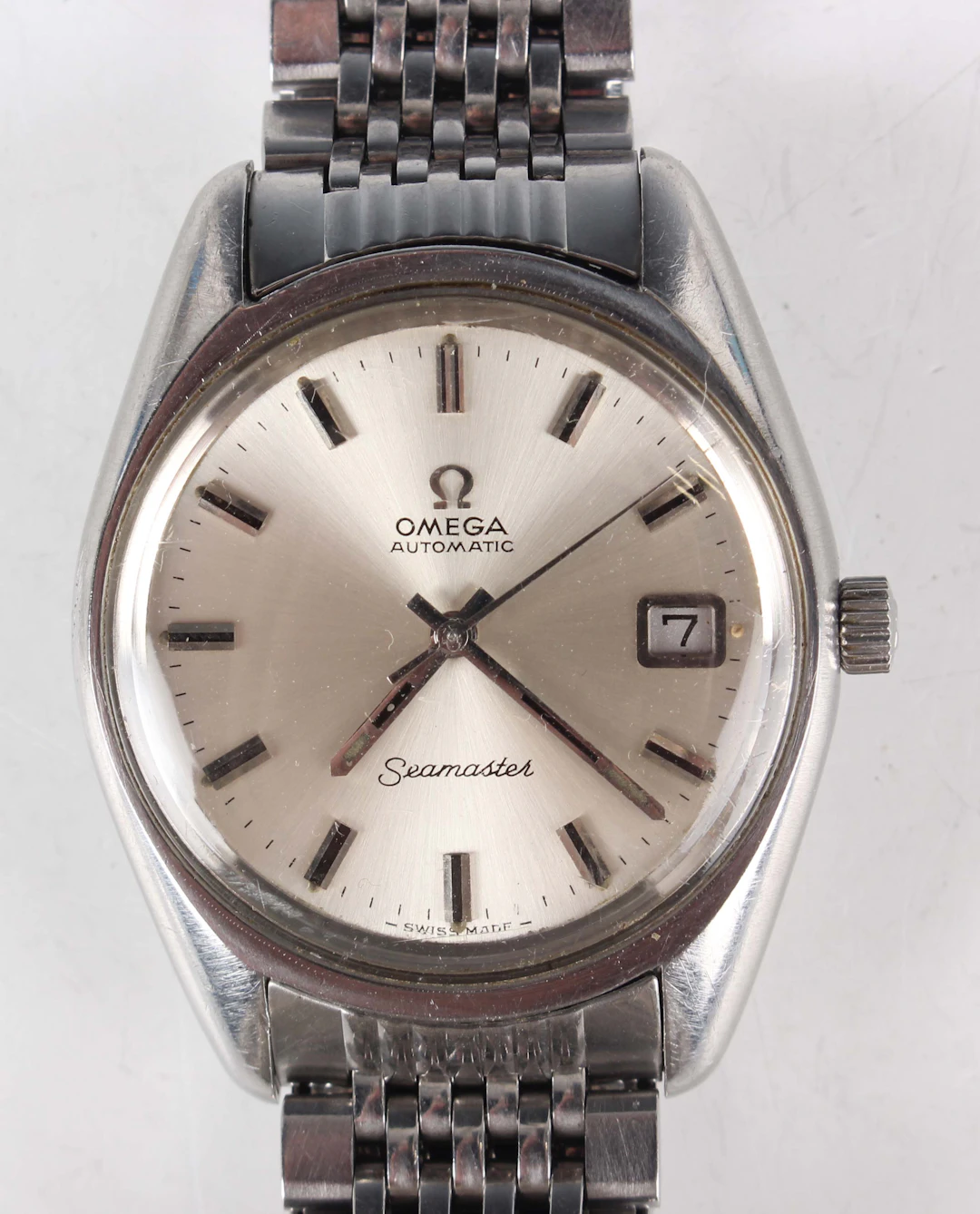 An Omega Automatic Seamaster stainless steel gentleman's bracelet