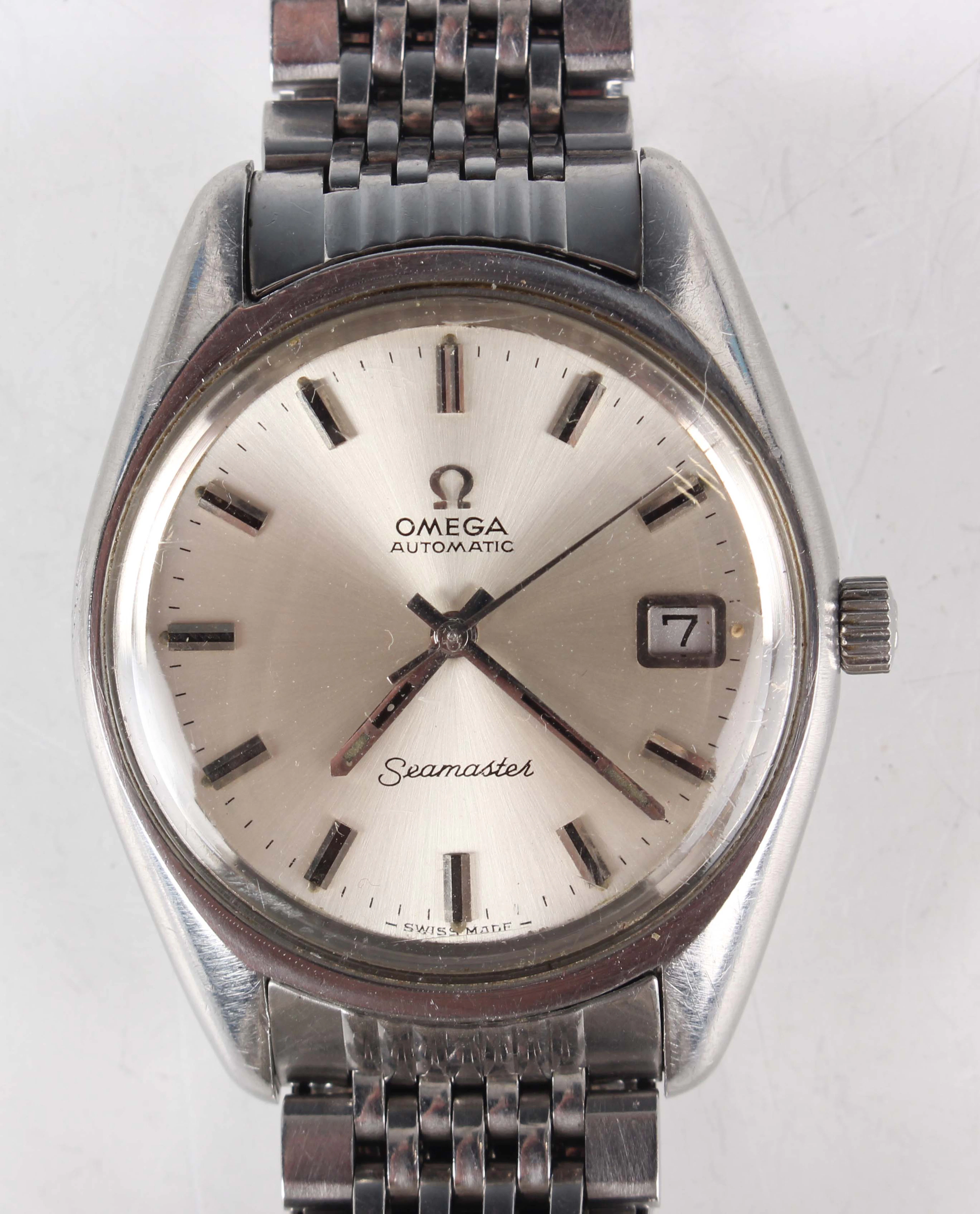 An Omega Automatic Seamaster stainless steel gentleman's bracelet