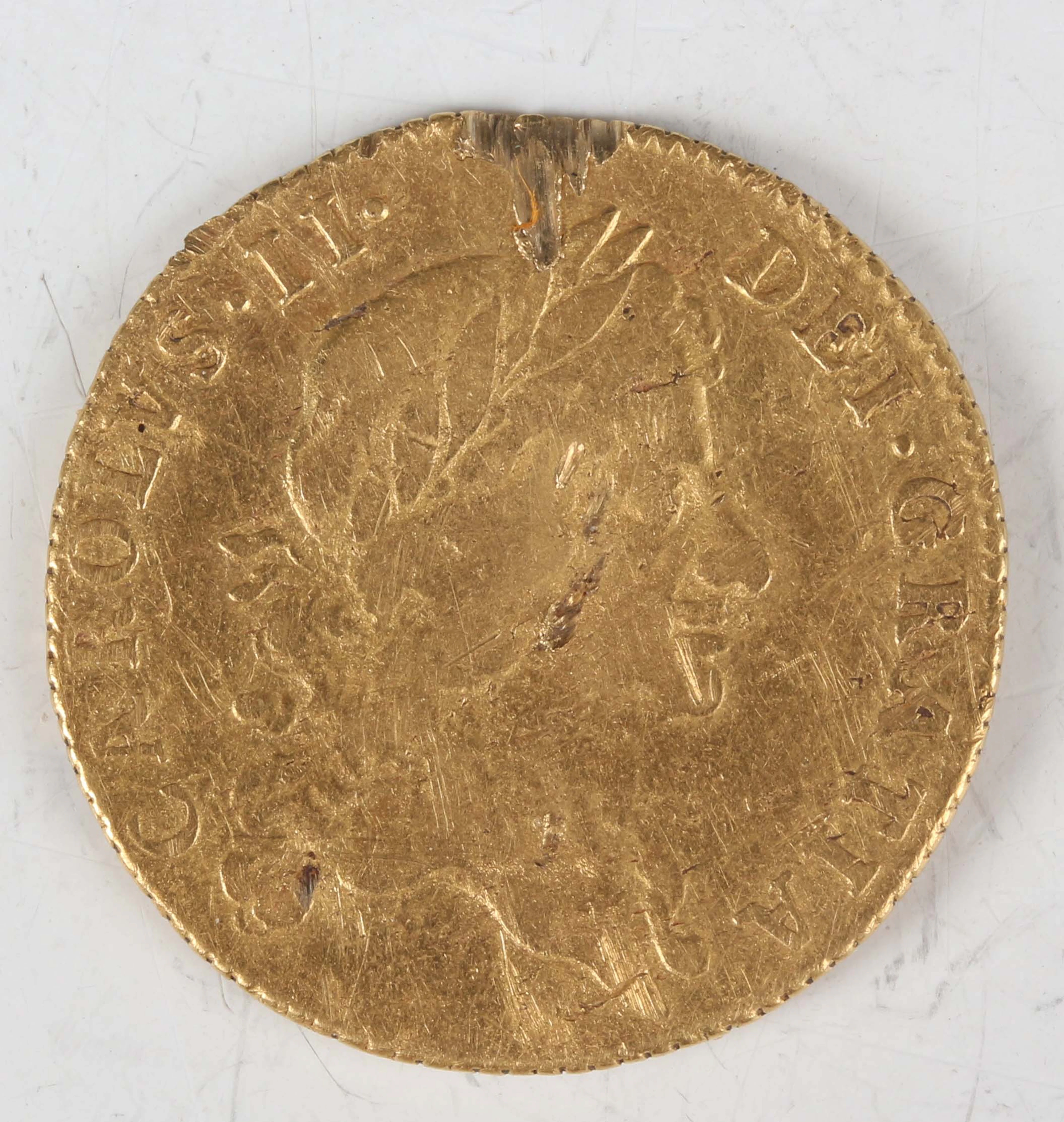 A Charles II guinea 1666, third laureate head, Sp 3342 (overall poor