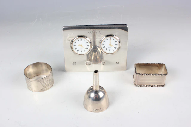 A late Victorian silver perfume funnel, Sheffield 1898 by Goldsmiths