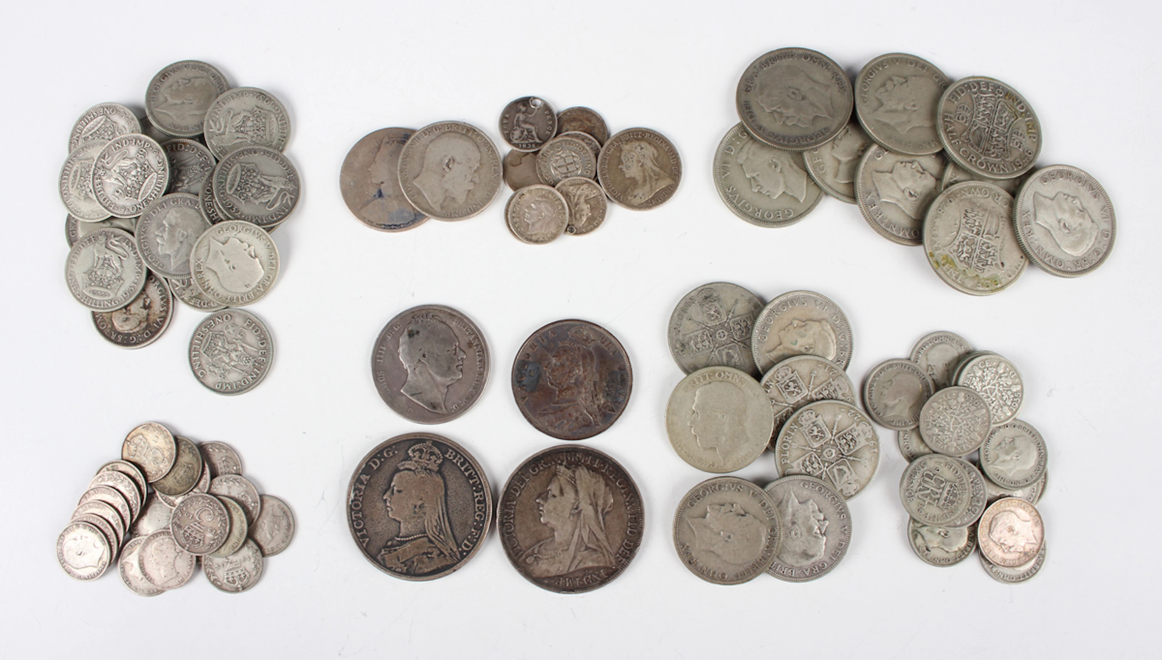 A collection of British silver and silver nickel coinage, including