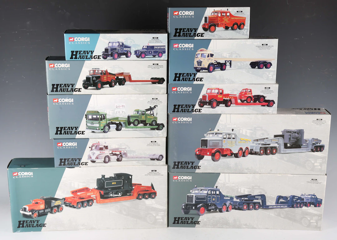 Ten Corgi Classics Heavy Haulage vehicles, comprising No. 17701 Pickfords