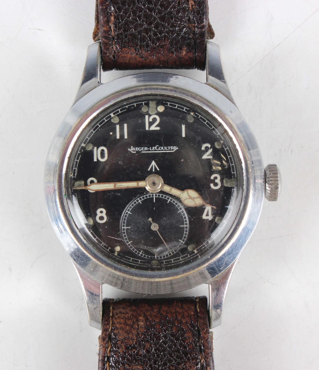 A Jaeger-LeCoultre British military issue stainless steel circular