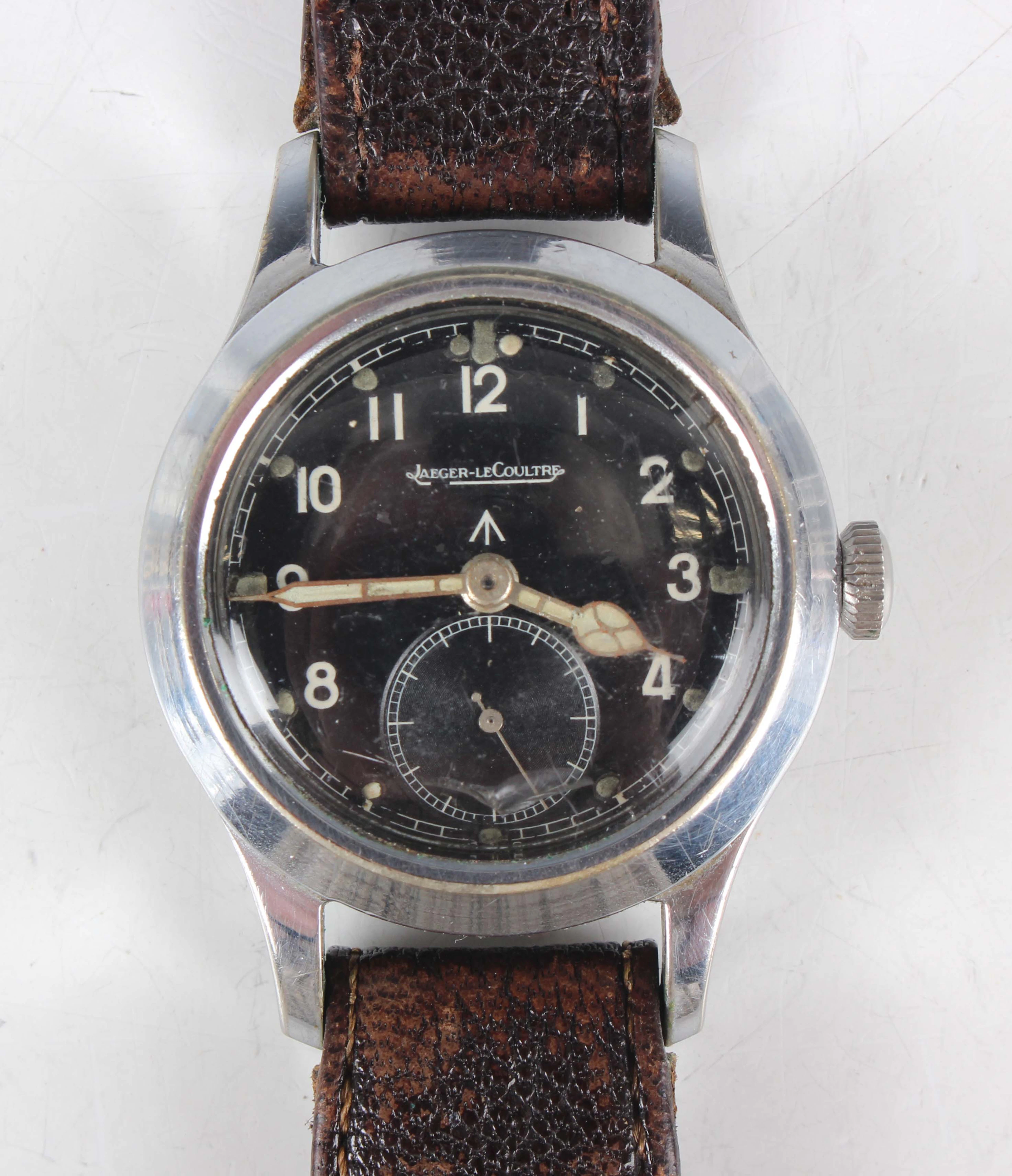 A Jaeger-LeCoultre British military issue stainless steel circular