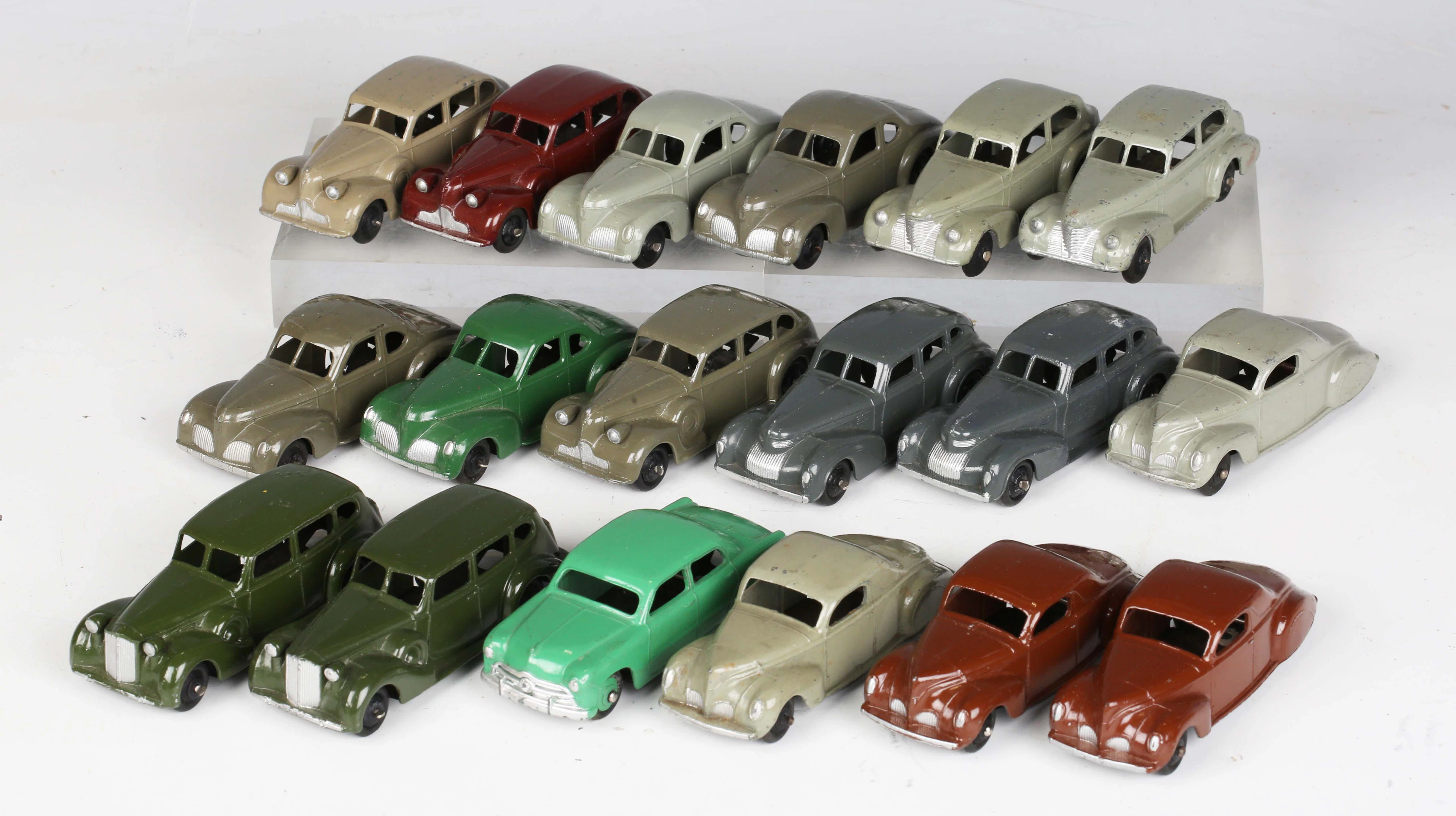 Eighteen Dinky Toys American cars, comprising four No. 39c Lincoln