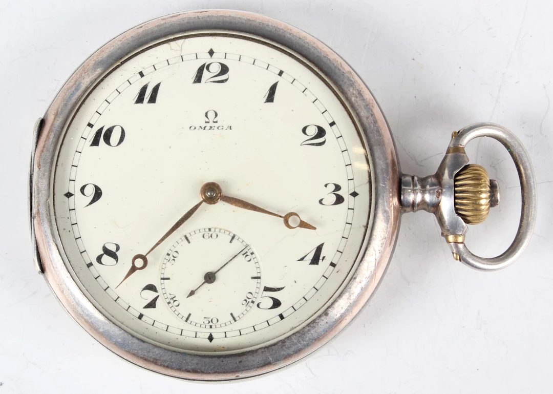 An Omega .800 silver cased keyless side-winding open-faced gentleman's
