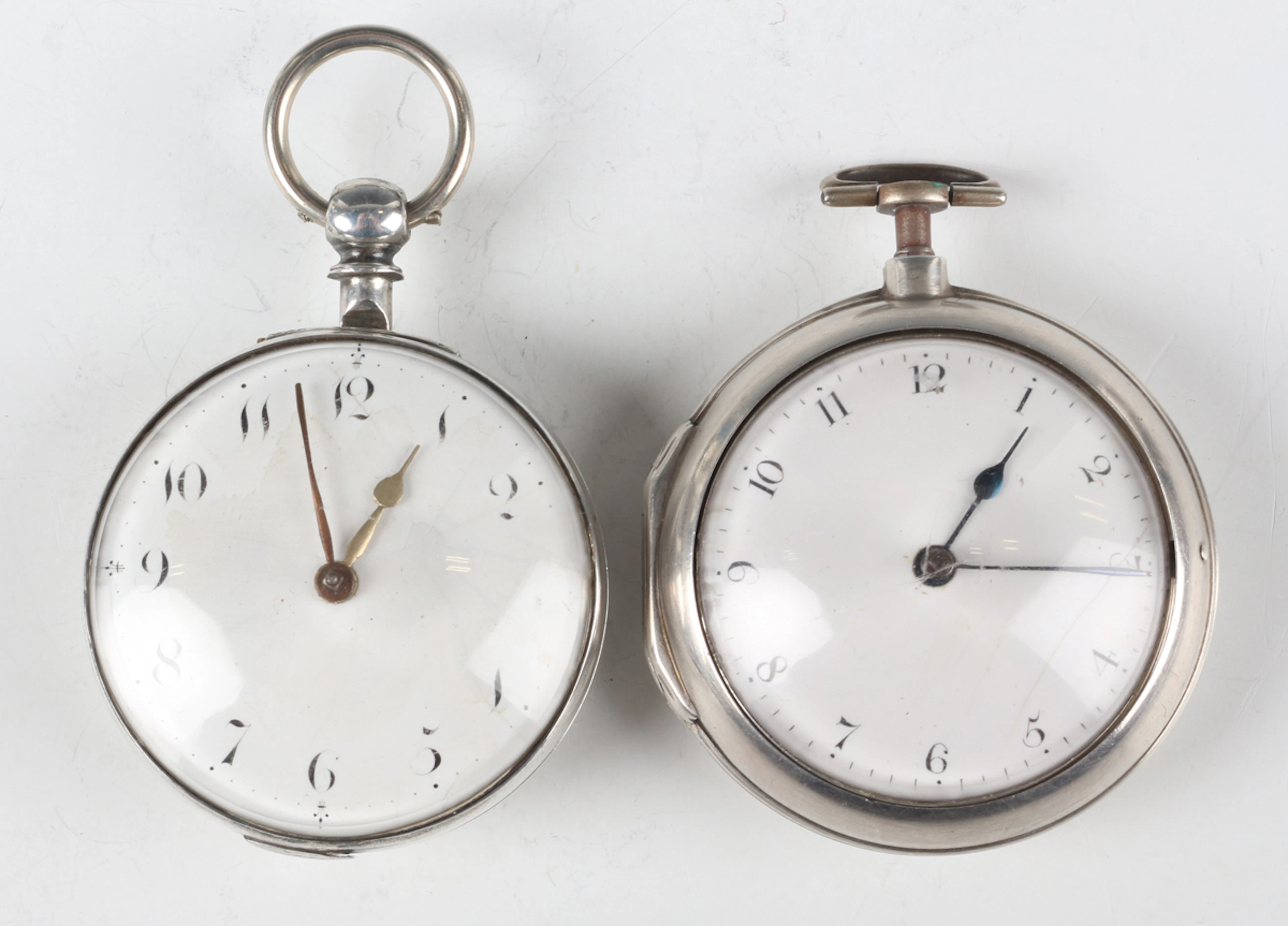 A George III silver pair cased keywind open-faced gentleman's pocket
