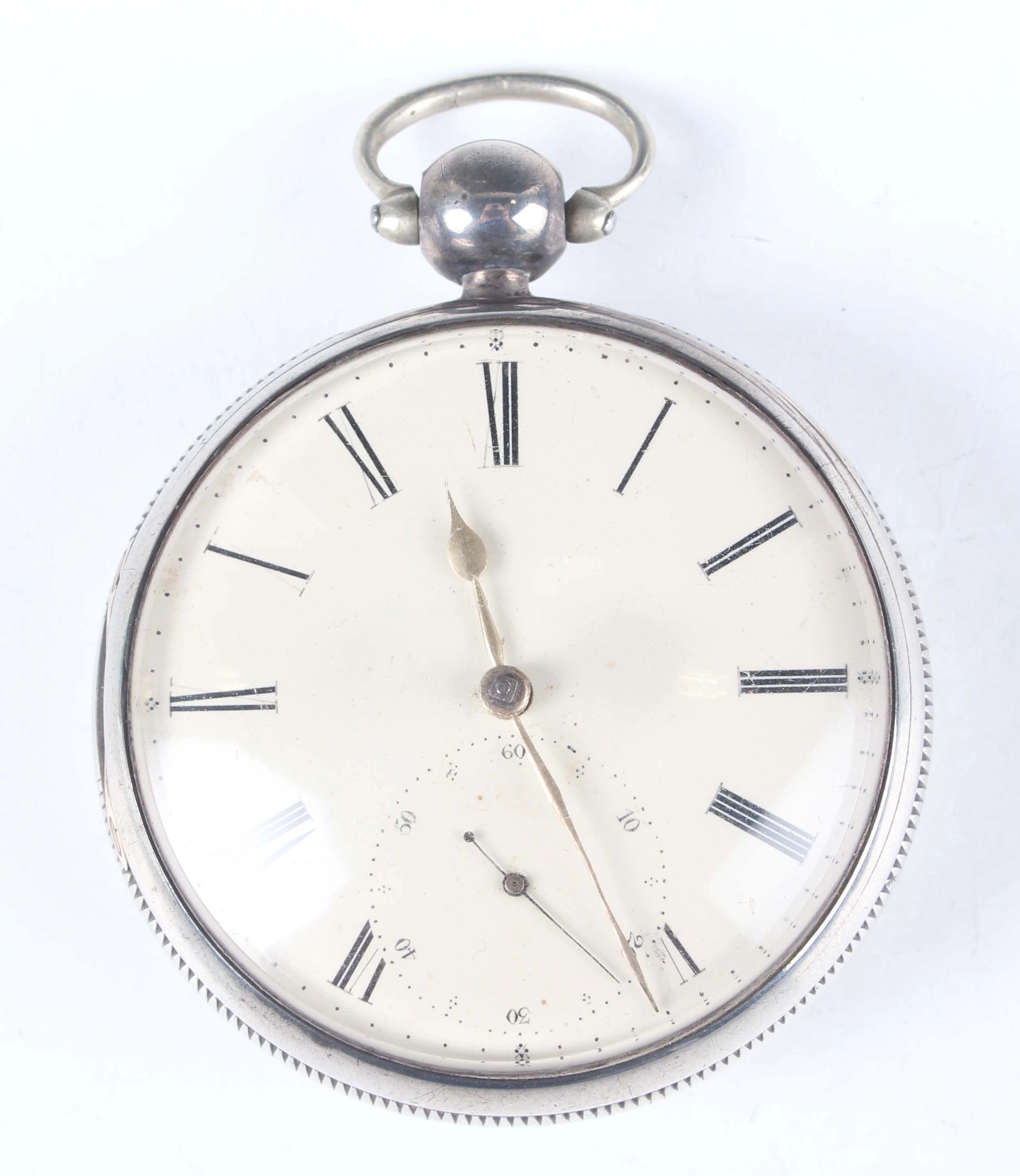 A George IV silver cased keywind open-faced gentleman's pocket watch