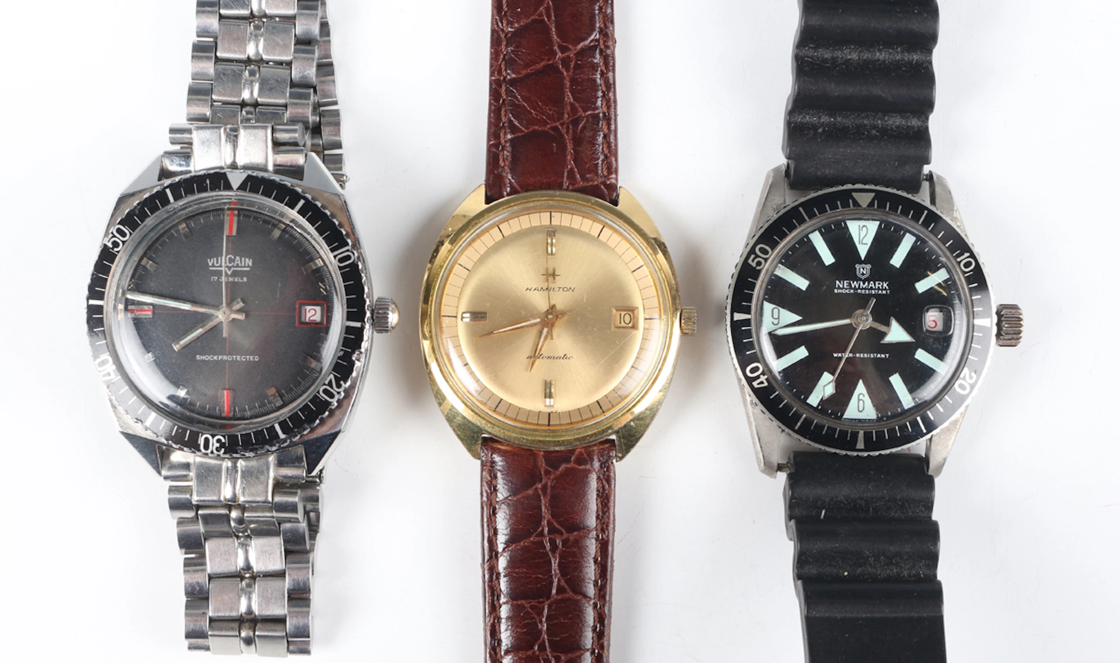 A Vulcain steel backed gentleman's diver's wristwatch with signed