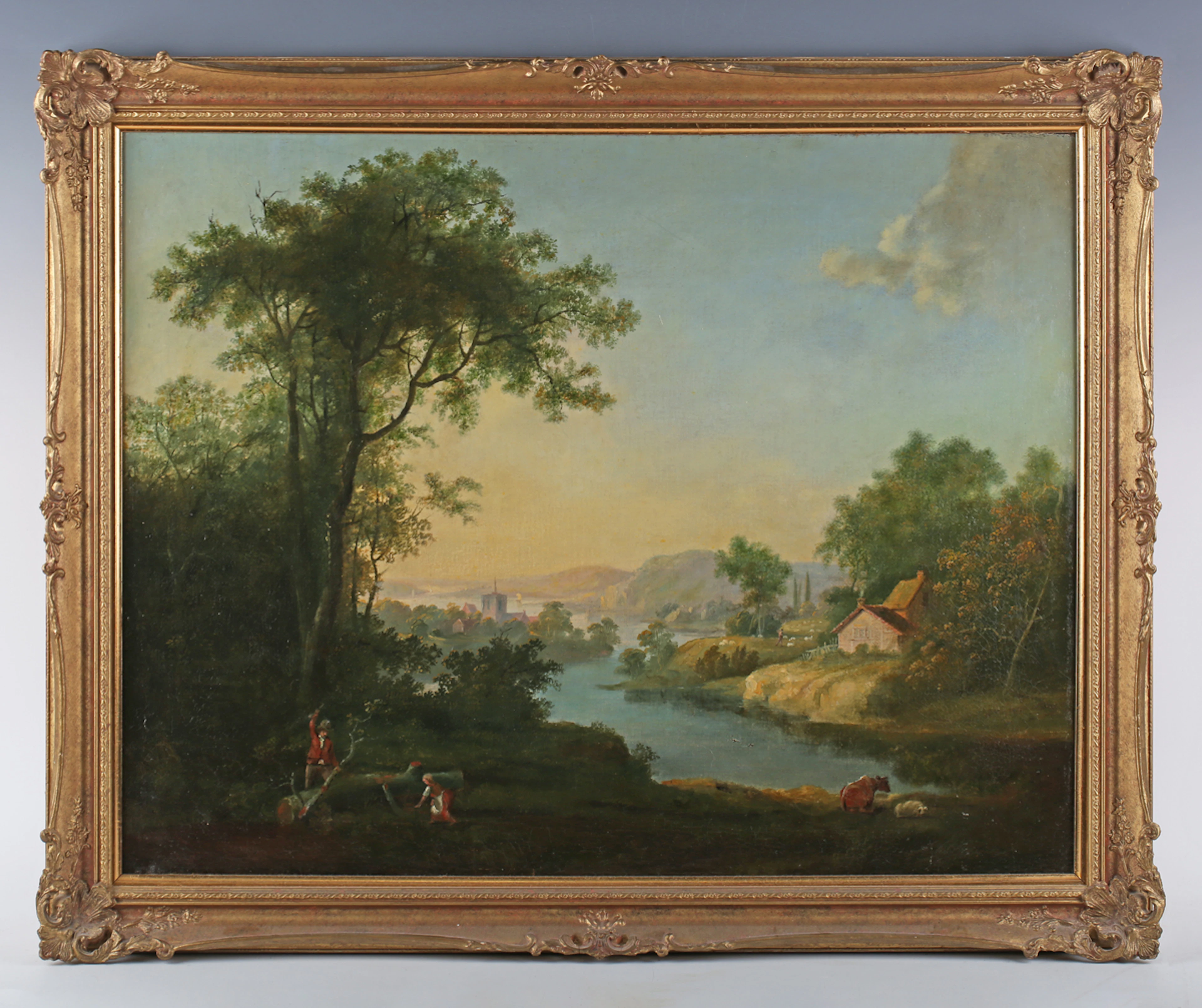Manner of Claude Lorrain (French 1600-1662) - Figures in a classical