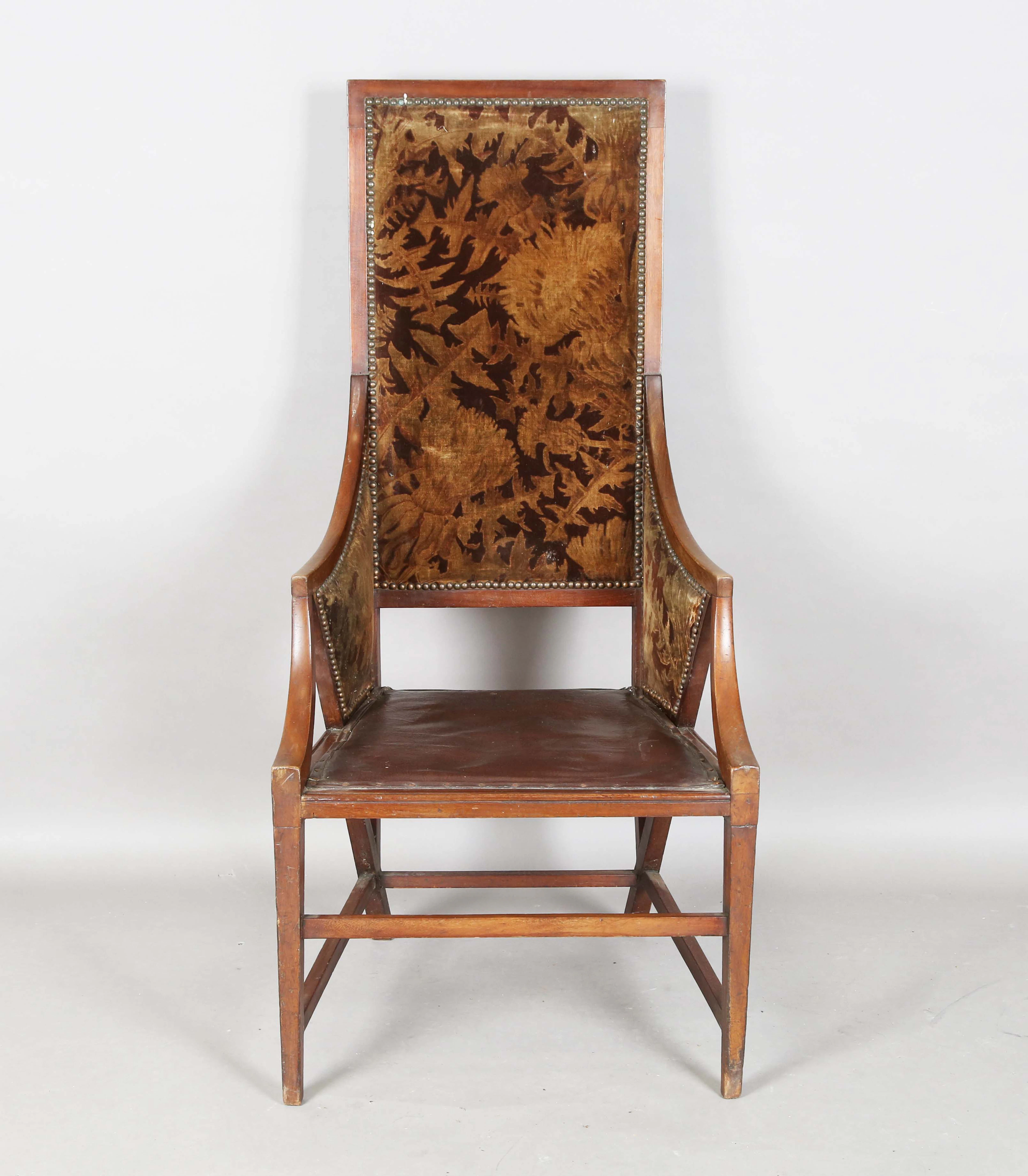 A scarce early 20th century Anglo-Japonaiserie style mahogany framed