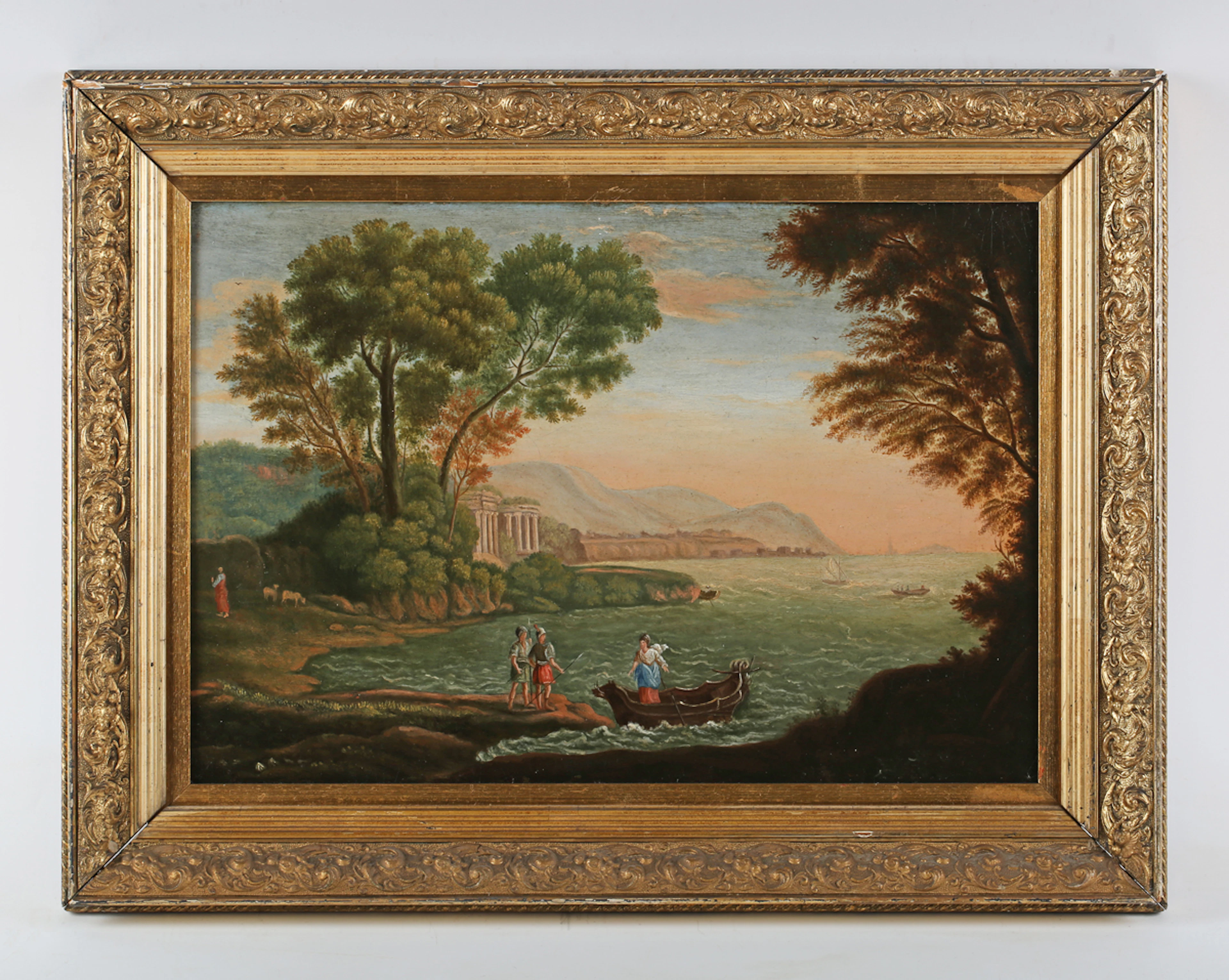 Manner of Claude Lorrain (French 1600-1662) - Figures in and by a
