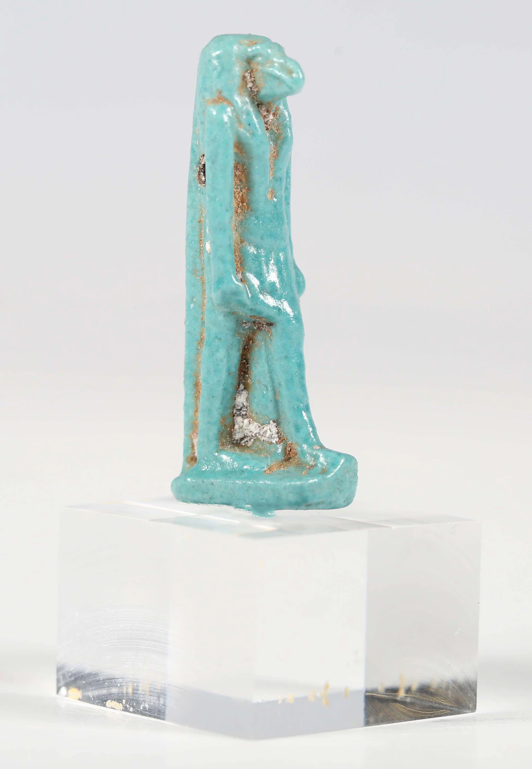 An ancient Egyptian turquoise glazed faience amulet of good size