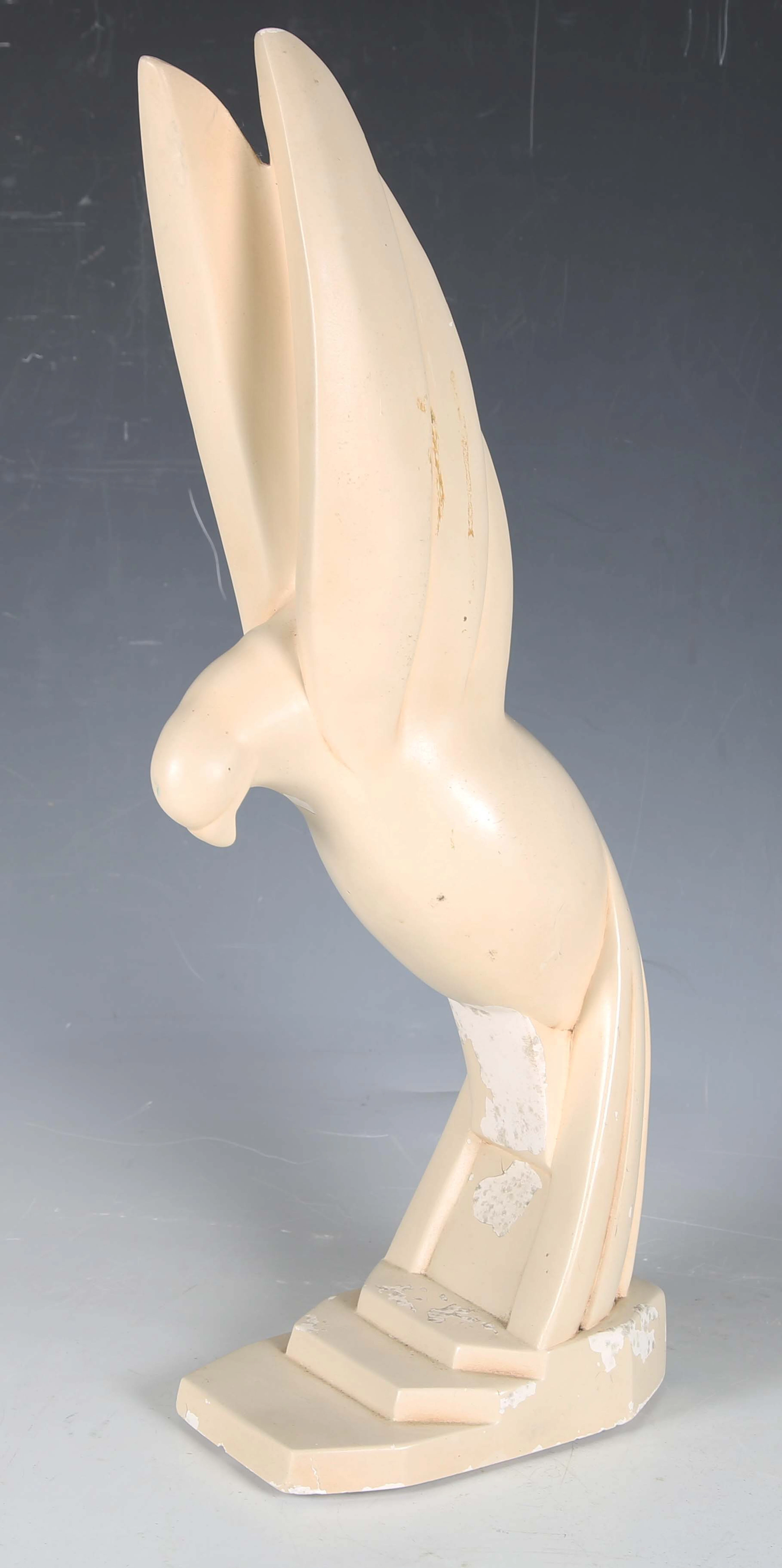 After Jacques Adnet - an Art Deco cream painted plaster model of a