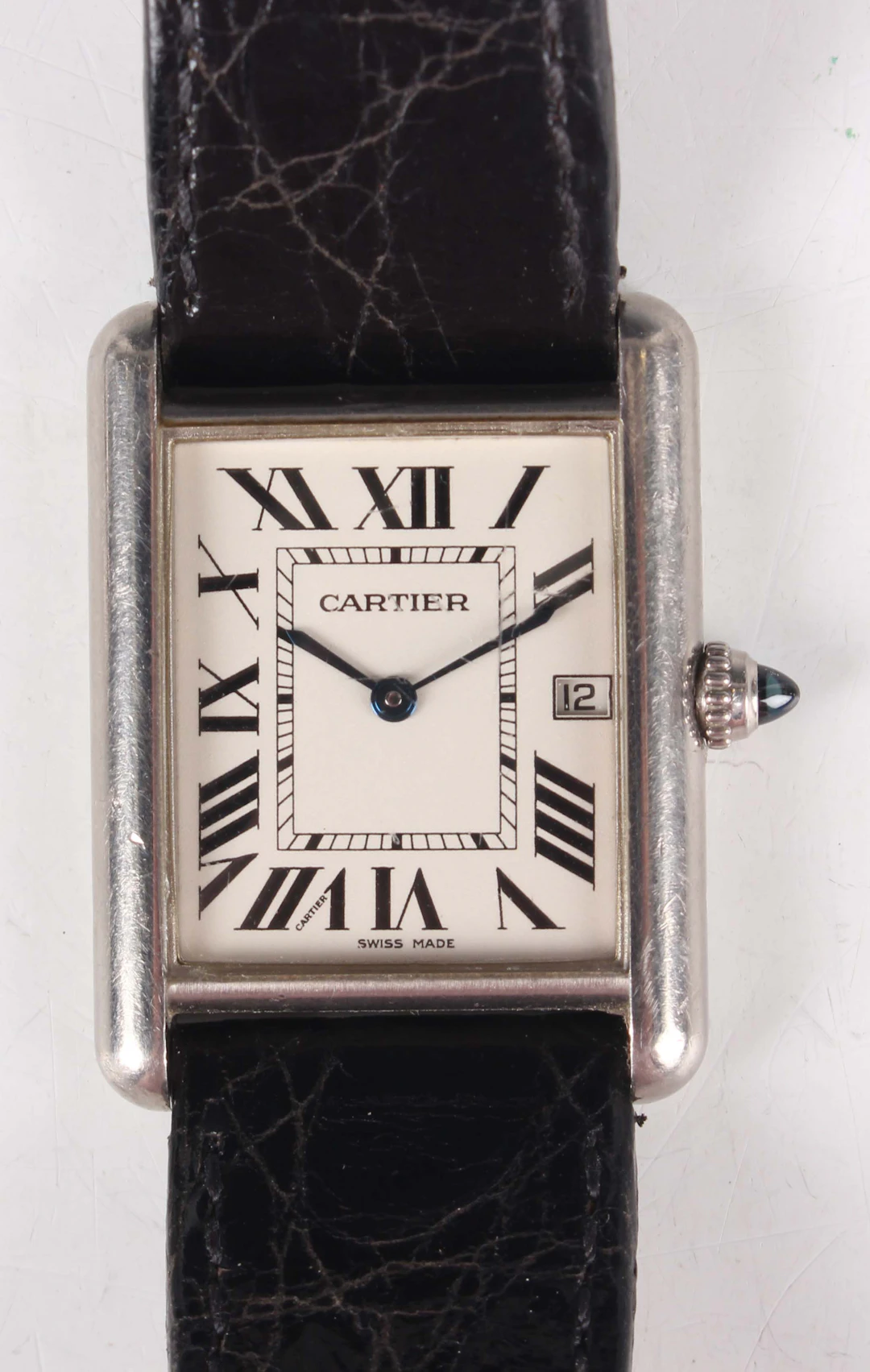 A Cartier Tank Louis Cartier 18ct white gold rectangular cased gentleman's