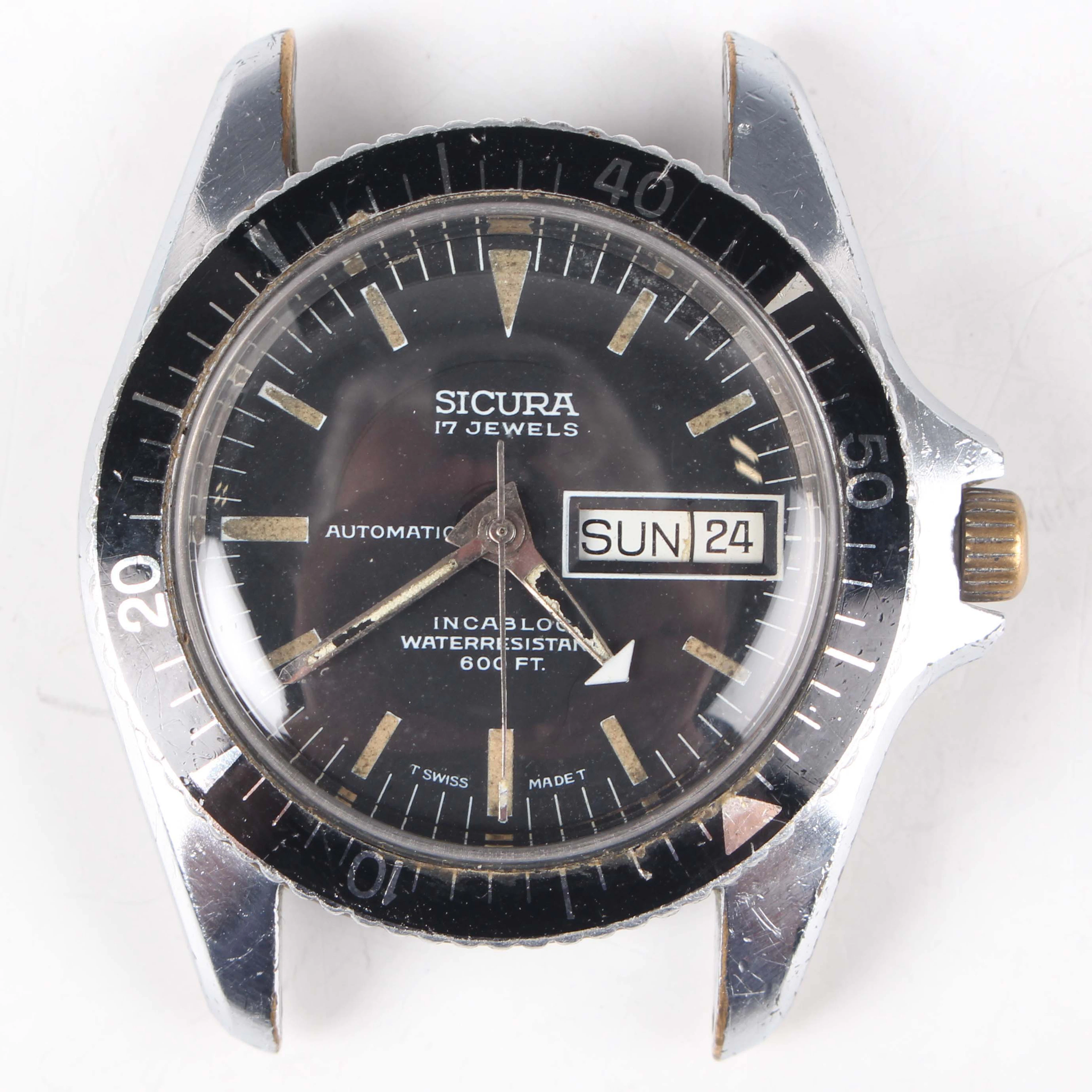 A Sicura Automatic chrome plated front and steel backed gentleman's