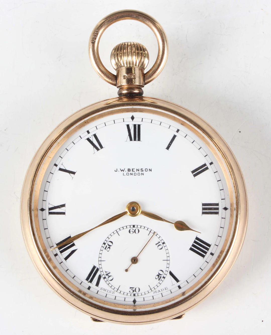 A J.W. Benson London 9ct gold cased keyless wind open-faced gentleman's