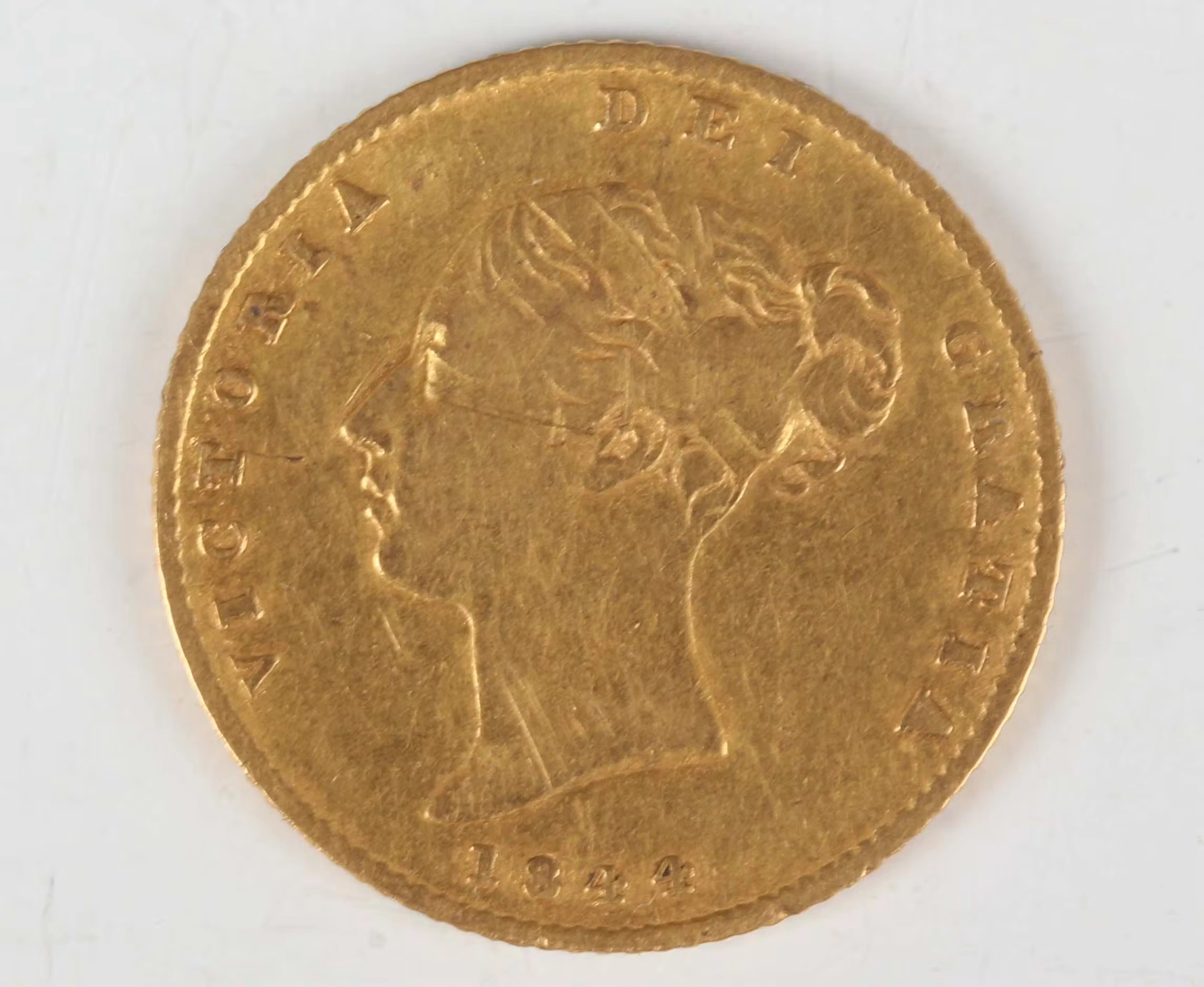 A Victoria Young Head half-sovereign 1844. Note: this lot includes