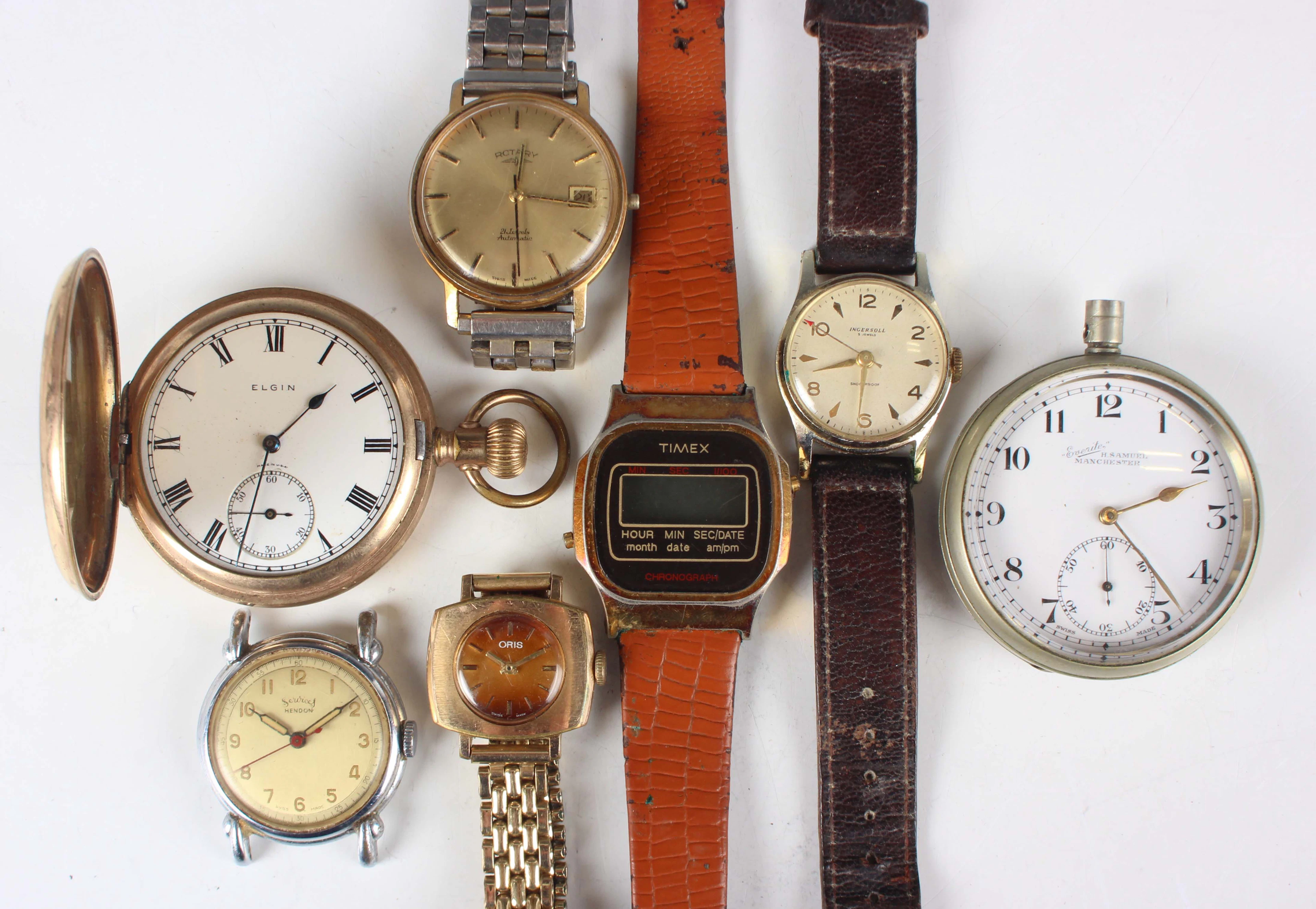 A Rotary Automatic gilt metal fronted and steel backed gentleman's