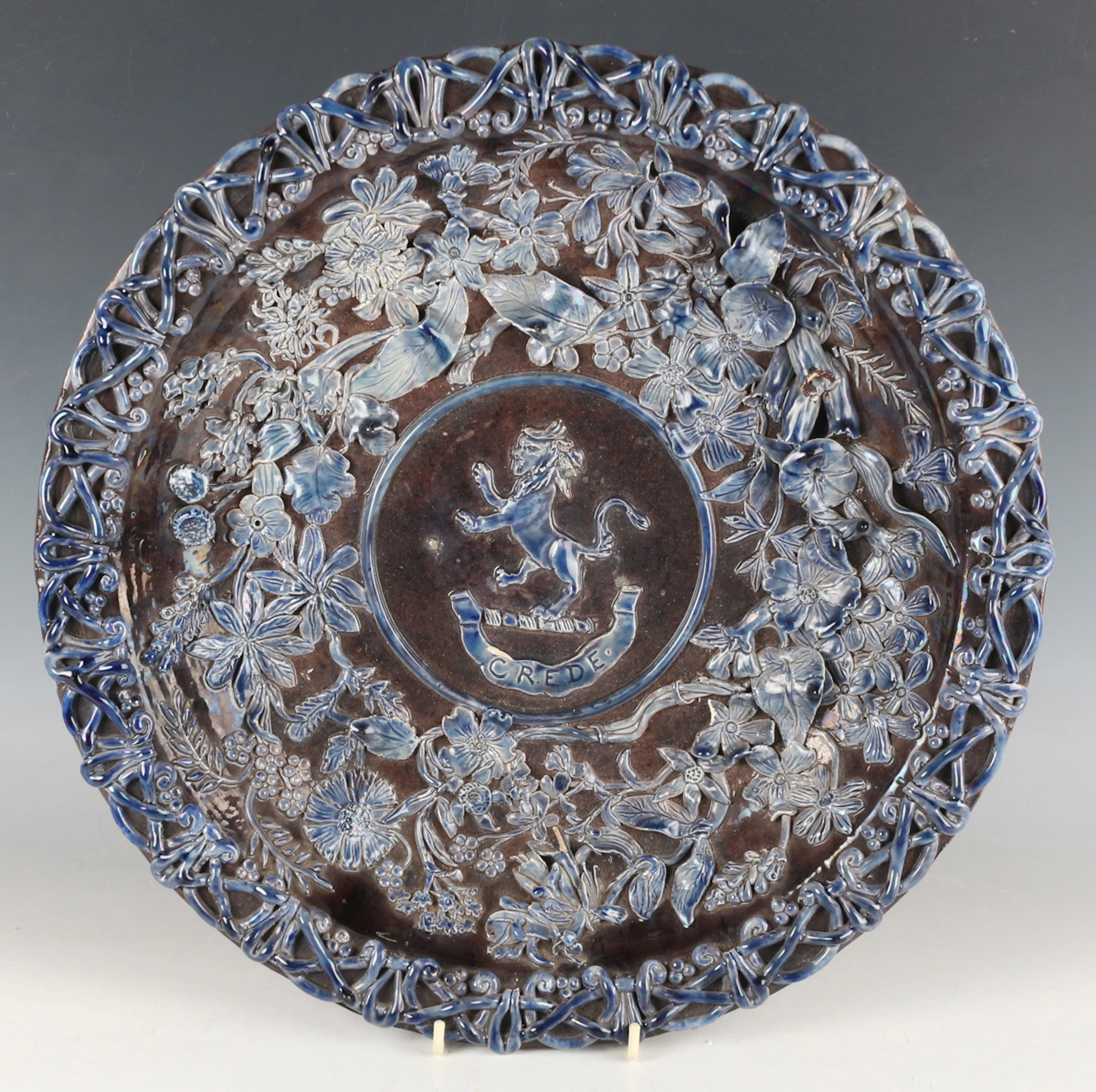 An Edward Bingham for Castle Hedingham historicist art pottery charger