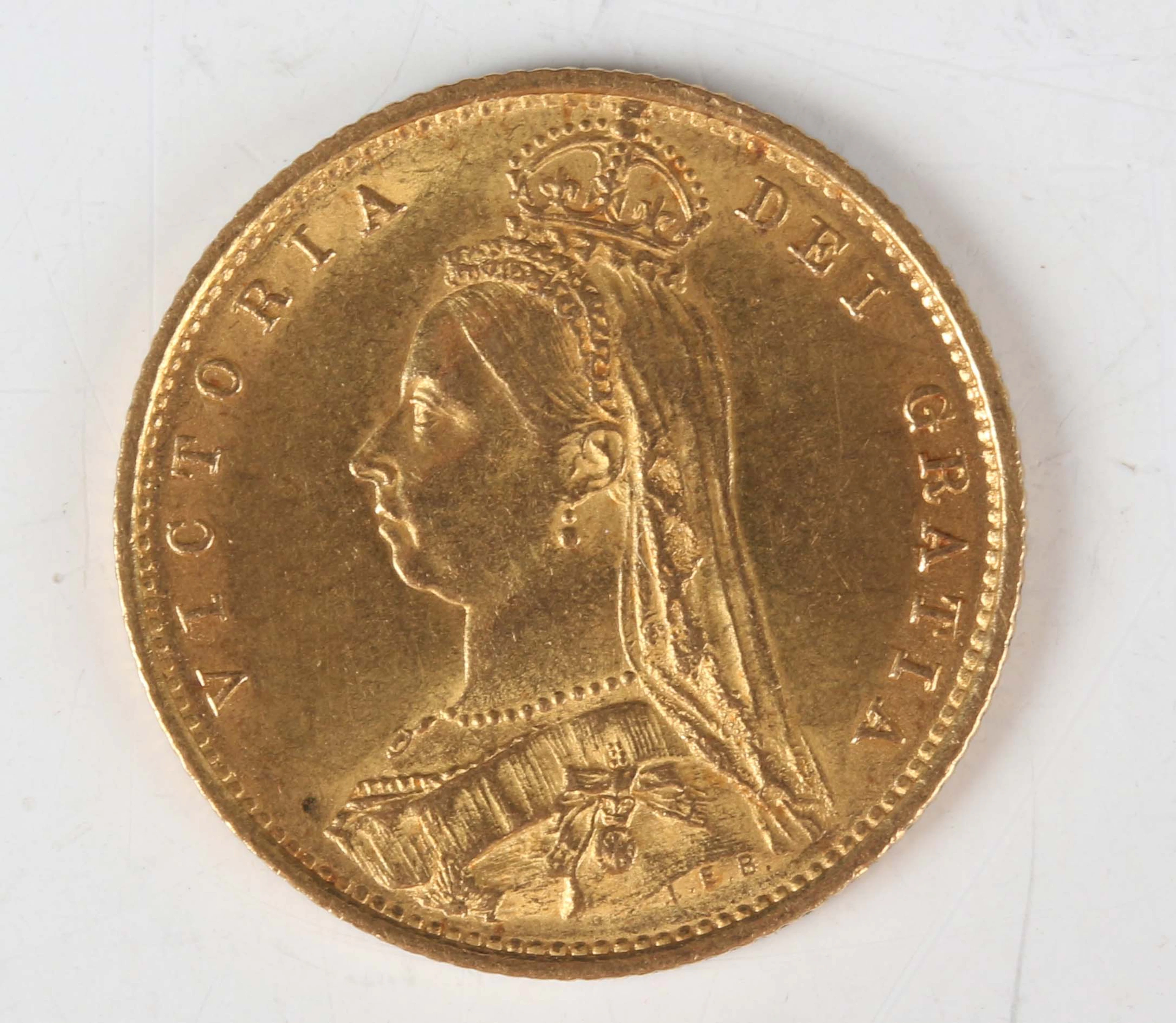 A Victoria Jubilee Head half-sovereign 1887. Note: this lot includes