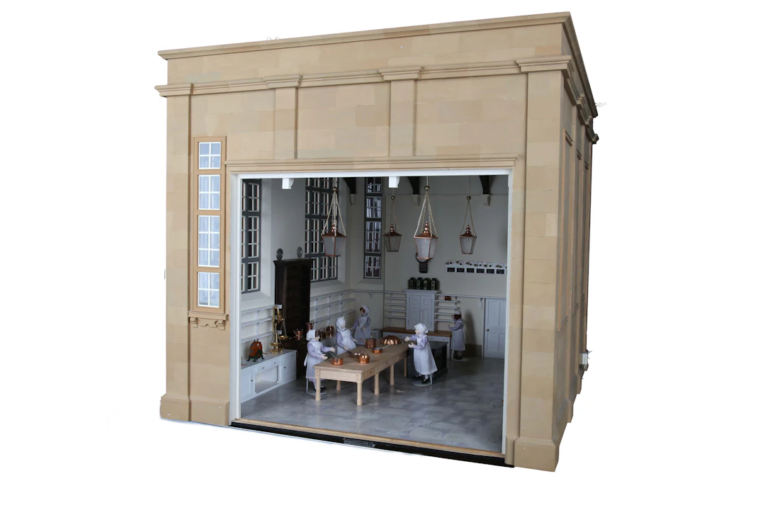 A modern 1/12 scale model of the kitchen at Longleat House, made by