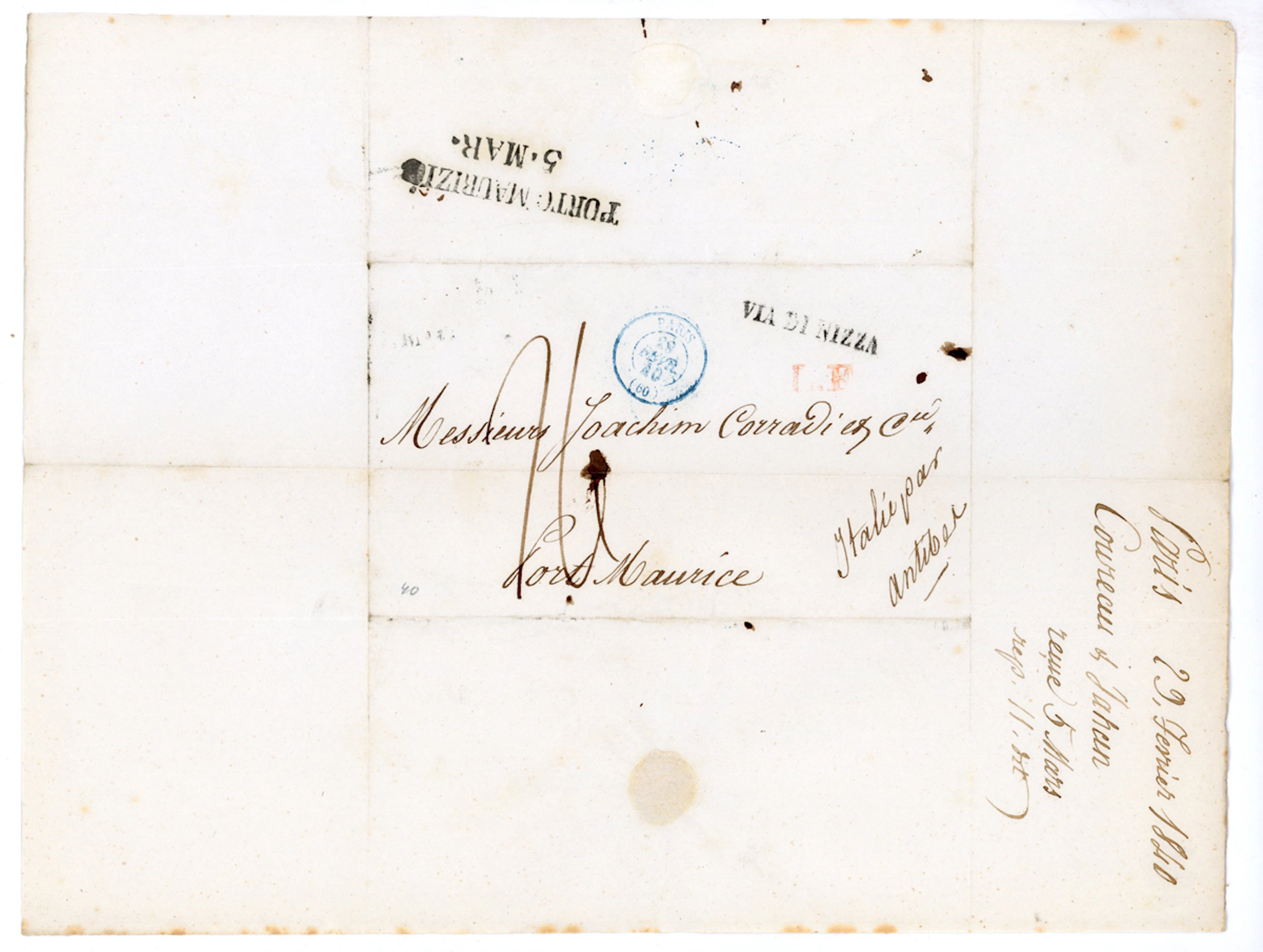 Correspondence of postal covers 1780-1850s to Port Maurice (Porto