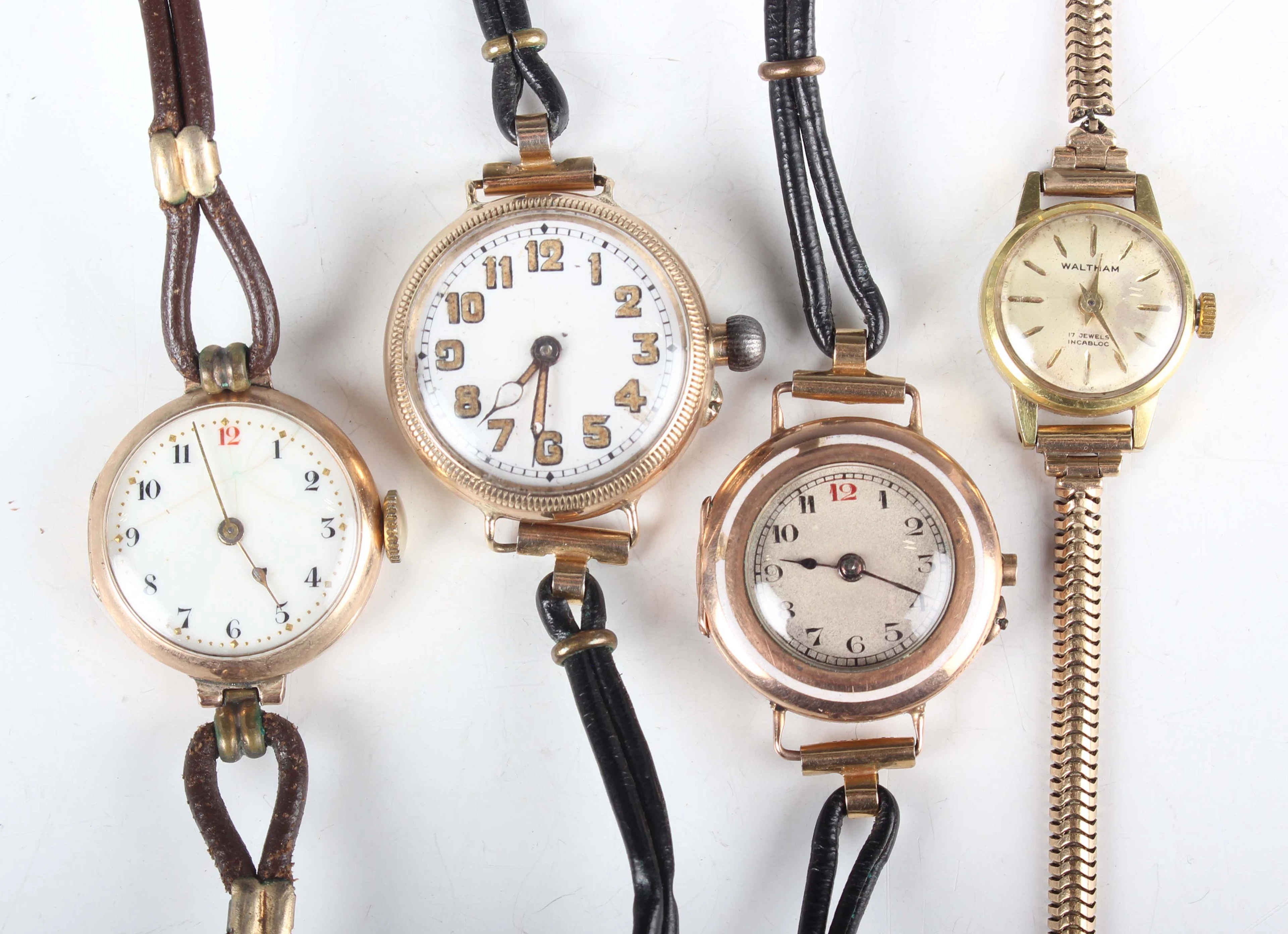 A 9ct gold circular Borgel cased lady's wristwatch, the jewelled lever