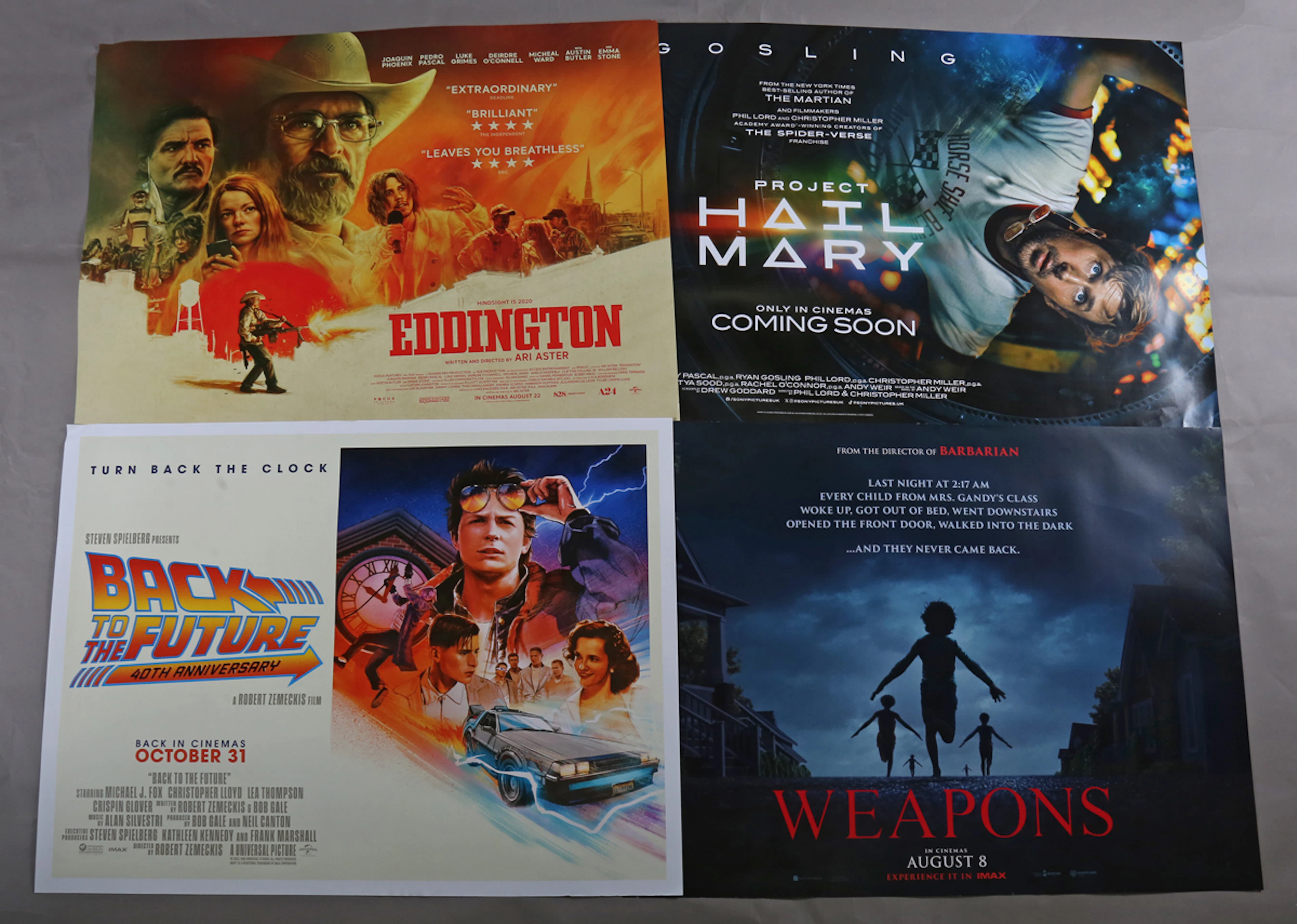 A group of 33 modern U.K. Quad cinema posters, comprising 'Back to