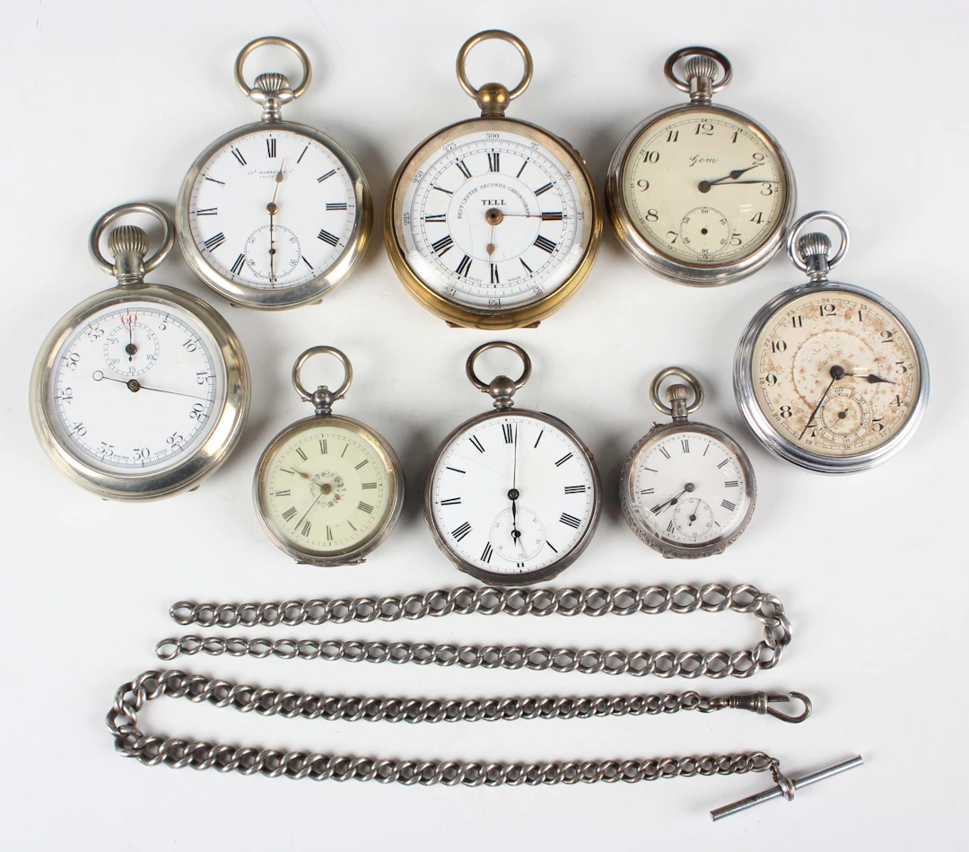 Two silver cased keywind open-faced fob watches, diameters 3.6cm and