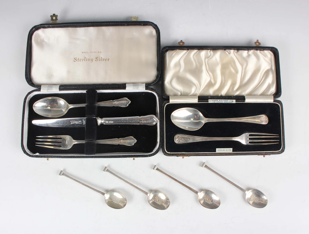 An Edward VIII silver christening fork and spoon, Birmingham 1936