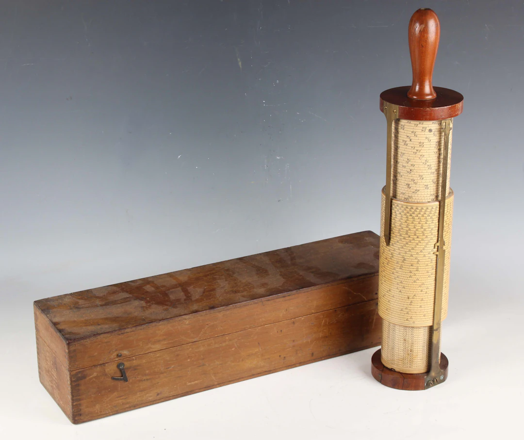 A Stanley 'Fuller calculator', circa 1936, with mahogany and gilt