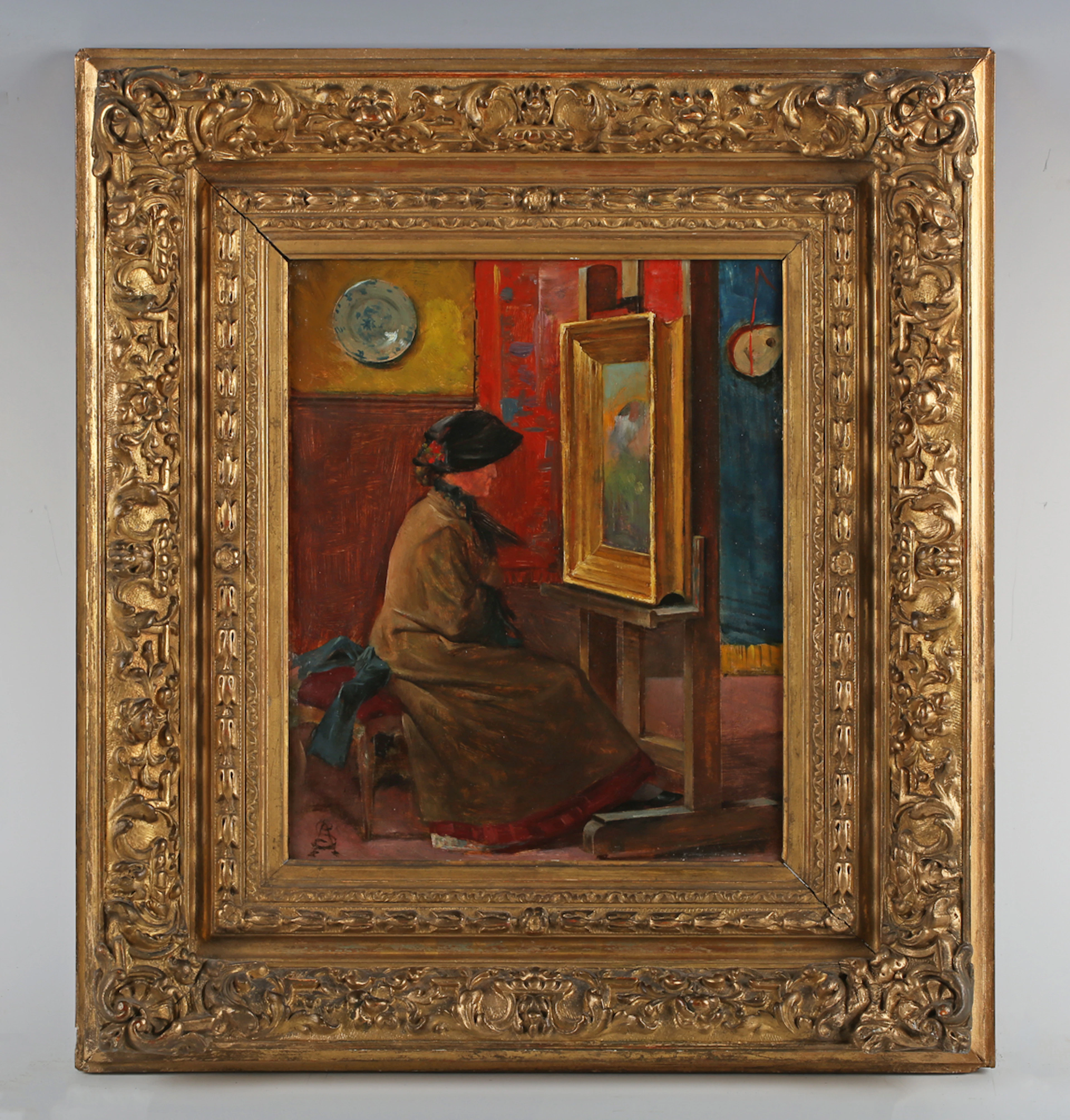Alfred Emile Léopold Stevens (Belgian 1823-1906) - 'Le chevalet de l’atelier'