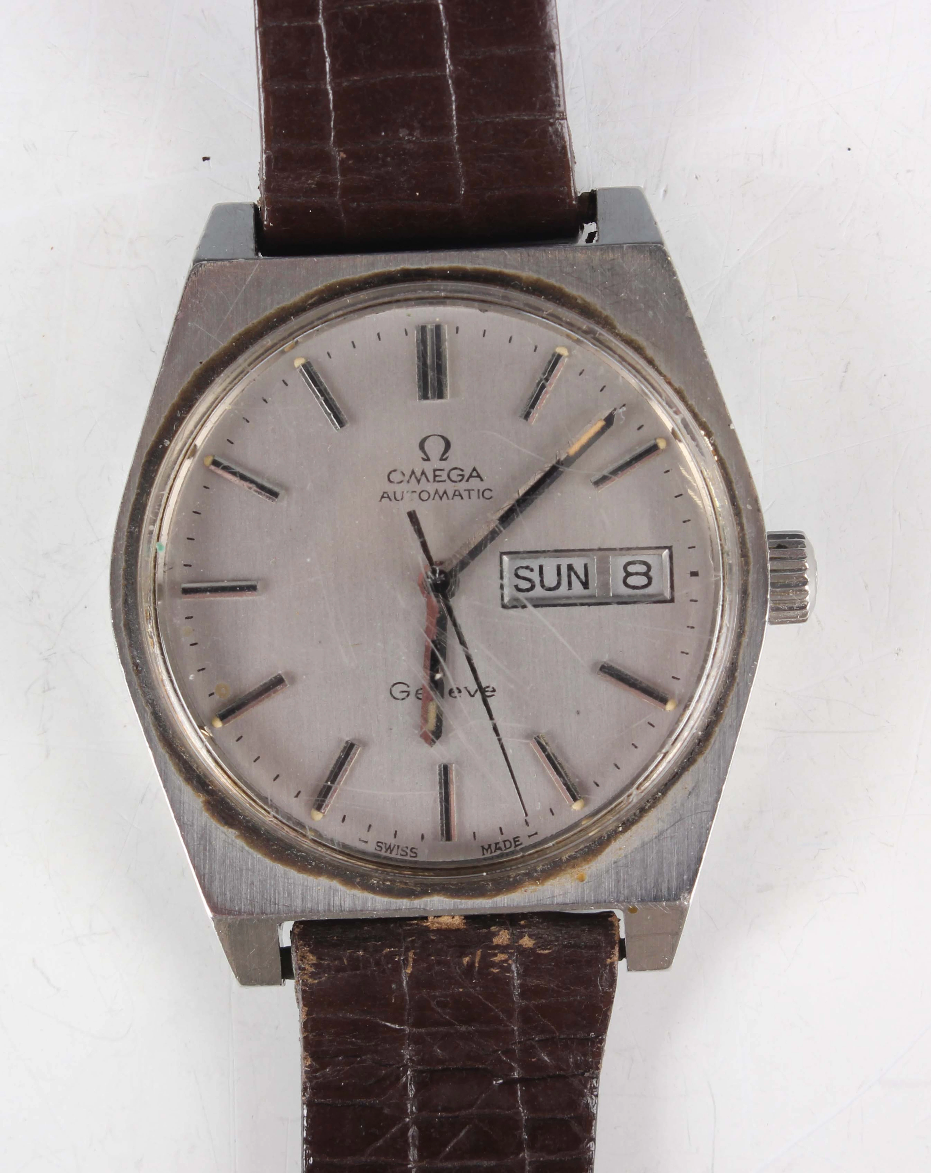 An Omega Automatic Genève stainless steel cased gentleman's wristwatch
