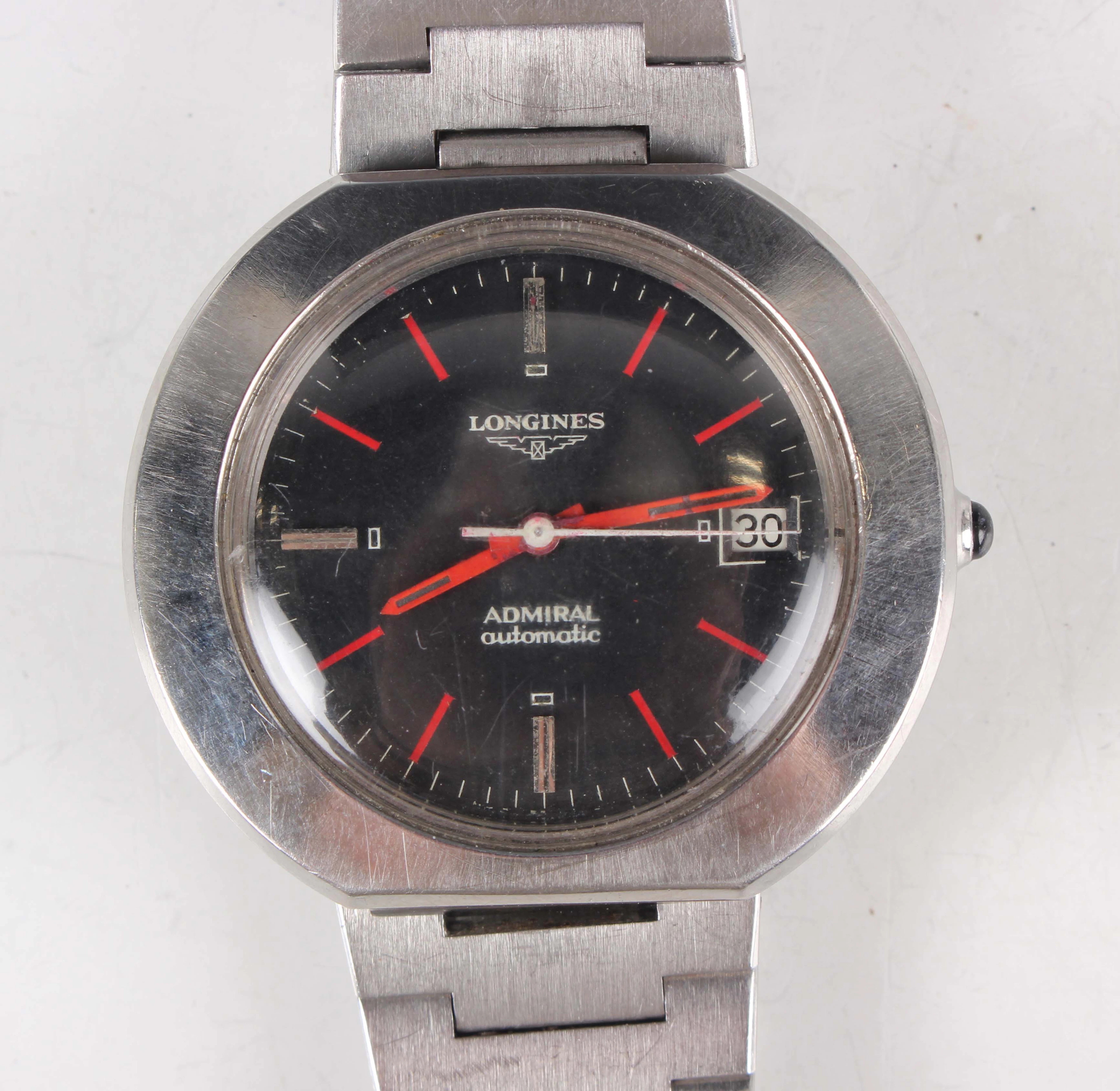 A Longines Admiral Automatic stainless steel cased gentleman's wristwatch